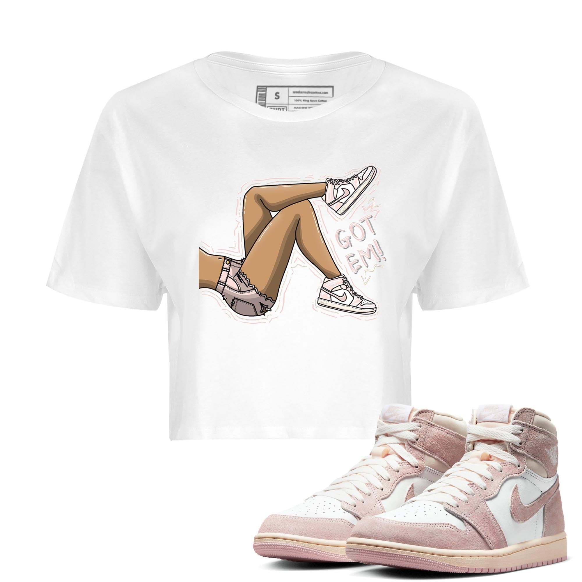 Air Jordan 1 Washed Pink Got Em Legs WMNS Cotton Sneaker Hoodie Air Jordan 1 Washed Pink Sneaker Crop Hoodie Size Chart