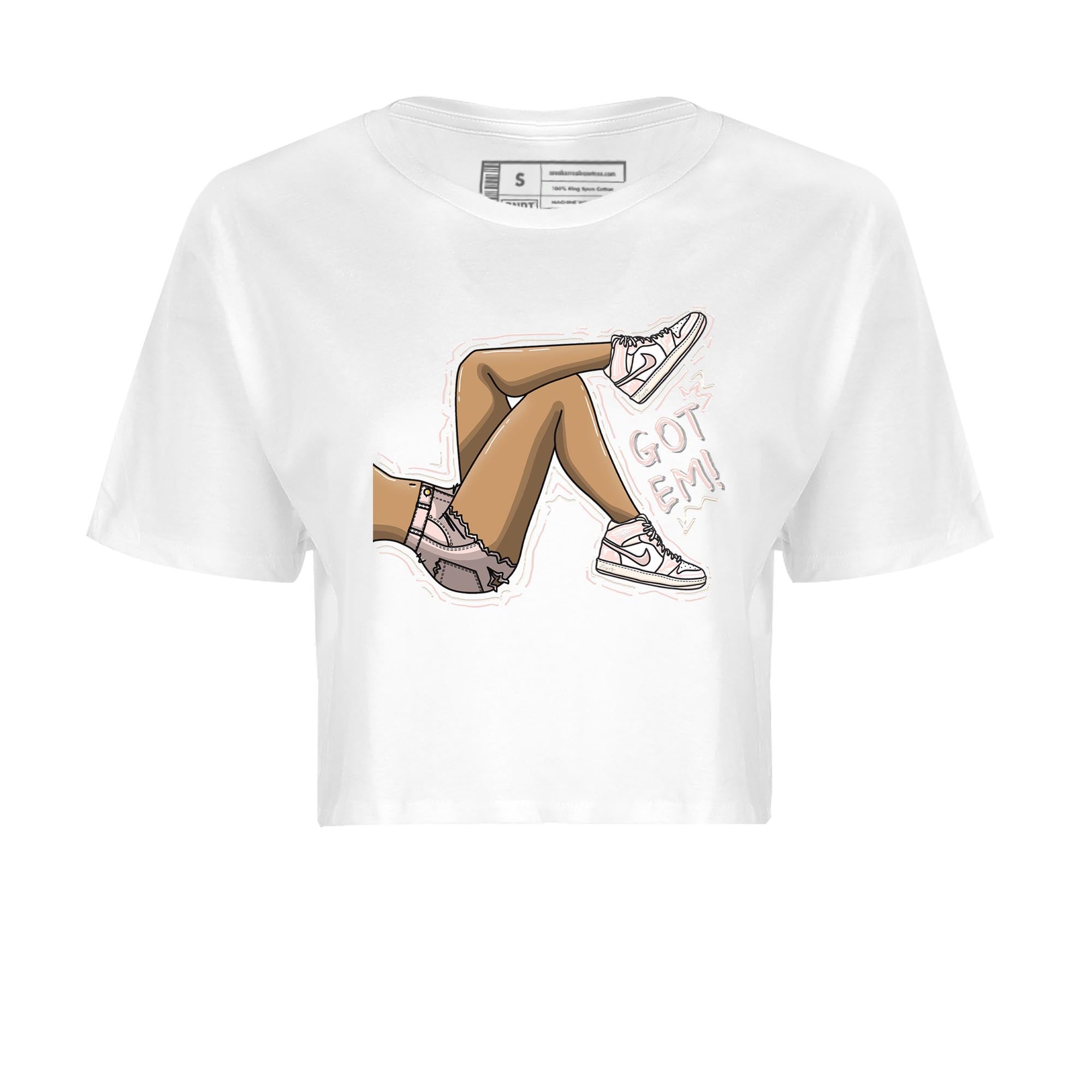 Air Jordan 1 Washed Pink Sneaker Match Tees Got Em Legs Streetwear Sneaker Shirt AJ1 Washed Pink Sneaker Release Tees Women's Shirts White 2