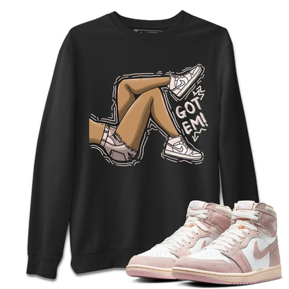 Air Jordan 1 Washed Pink Got Em Legs Crew Neck Streetwear Sneaker Shirt AJ1 Washed Pink Sneaker T-Shirts Size Chart