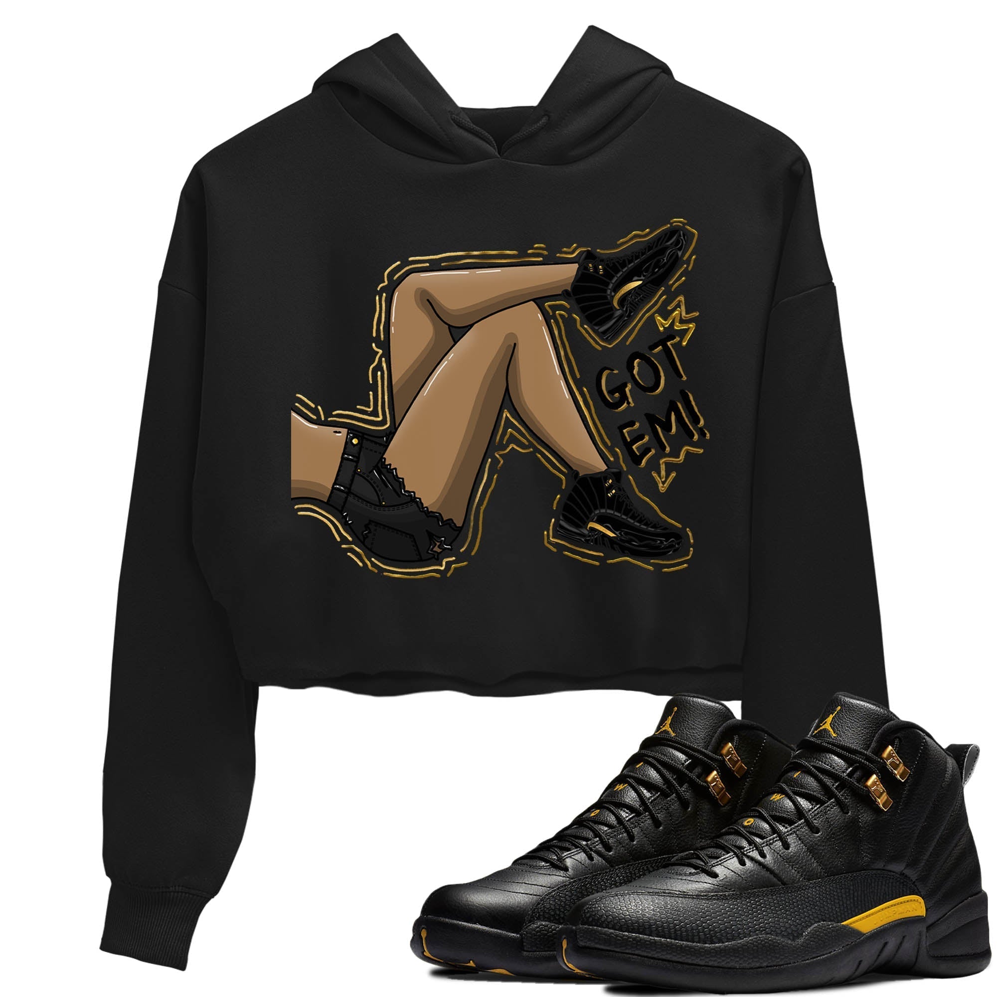 Jordan 12 Black Taxi Sneaker Matching T-Shirt Got Em Legs Sneaker Tees Jordan 12 Black Taxi Sneaker Release Tees Women's Shirts