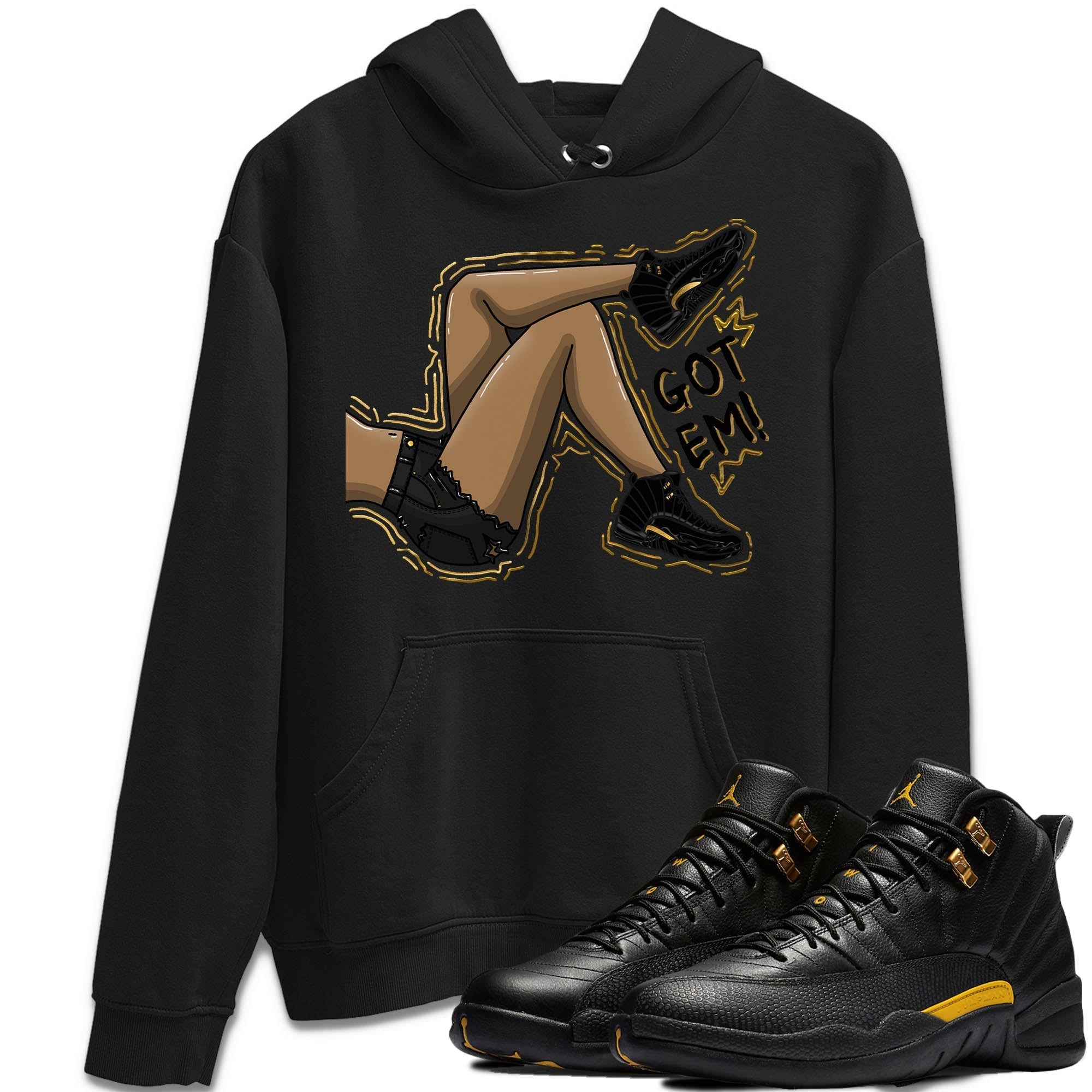 Jordan 12 Black Taxi Sneaker Matching T-Shirt Got Em Legs Sneaker Tees Jordan 12 Black Taxi Sneaker Release Tees Crew Neck Tees