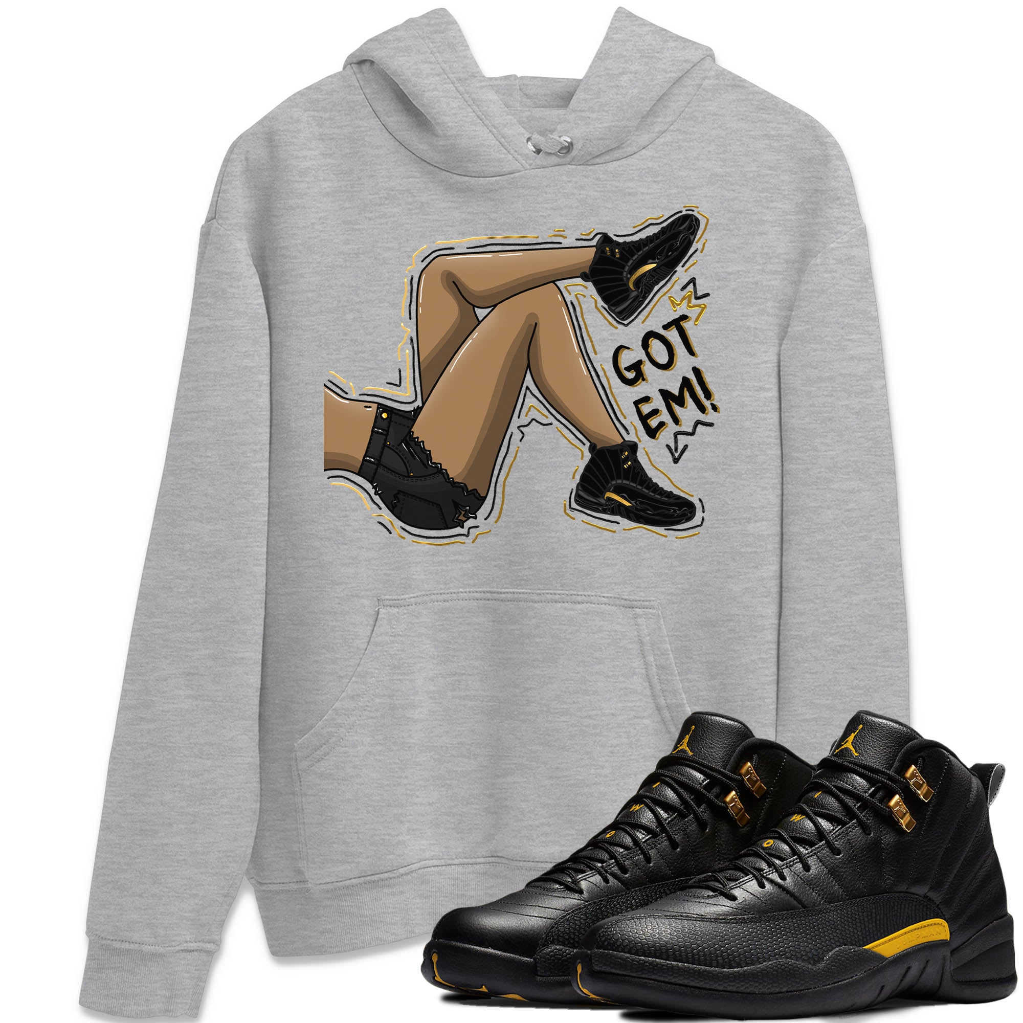 Jordan 12 Black Taxi Sneaker Matching T-Shirt Got Em Legs Sneaker Tees Jordan 12 Black Taxi Sneaker Release Tees Crew Neck Tees
