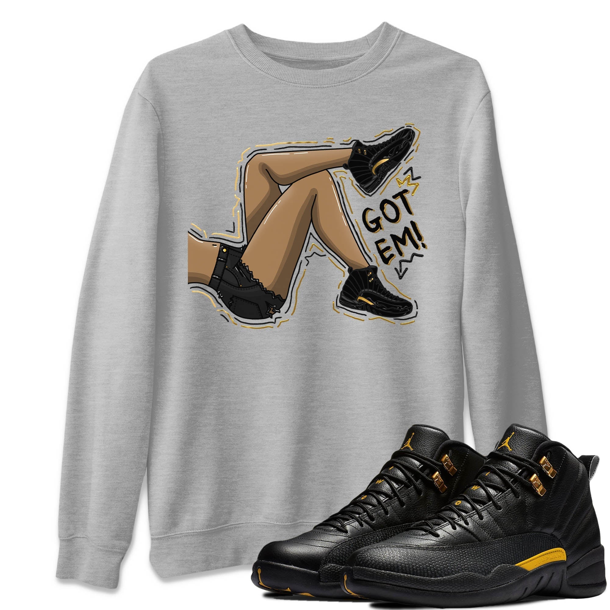 Jordan 12 Black Taxi Sneaker Matching T-Shirt Got Em Legs Sneaker Tees Jordan 12 Black Taxi Sneaker Release Tees Crew Neck Tees
