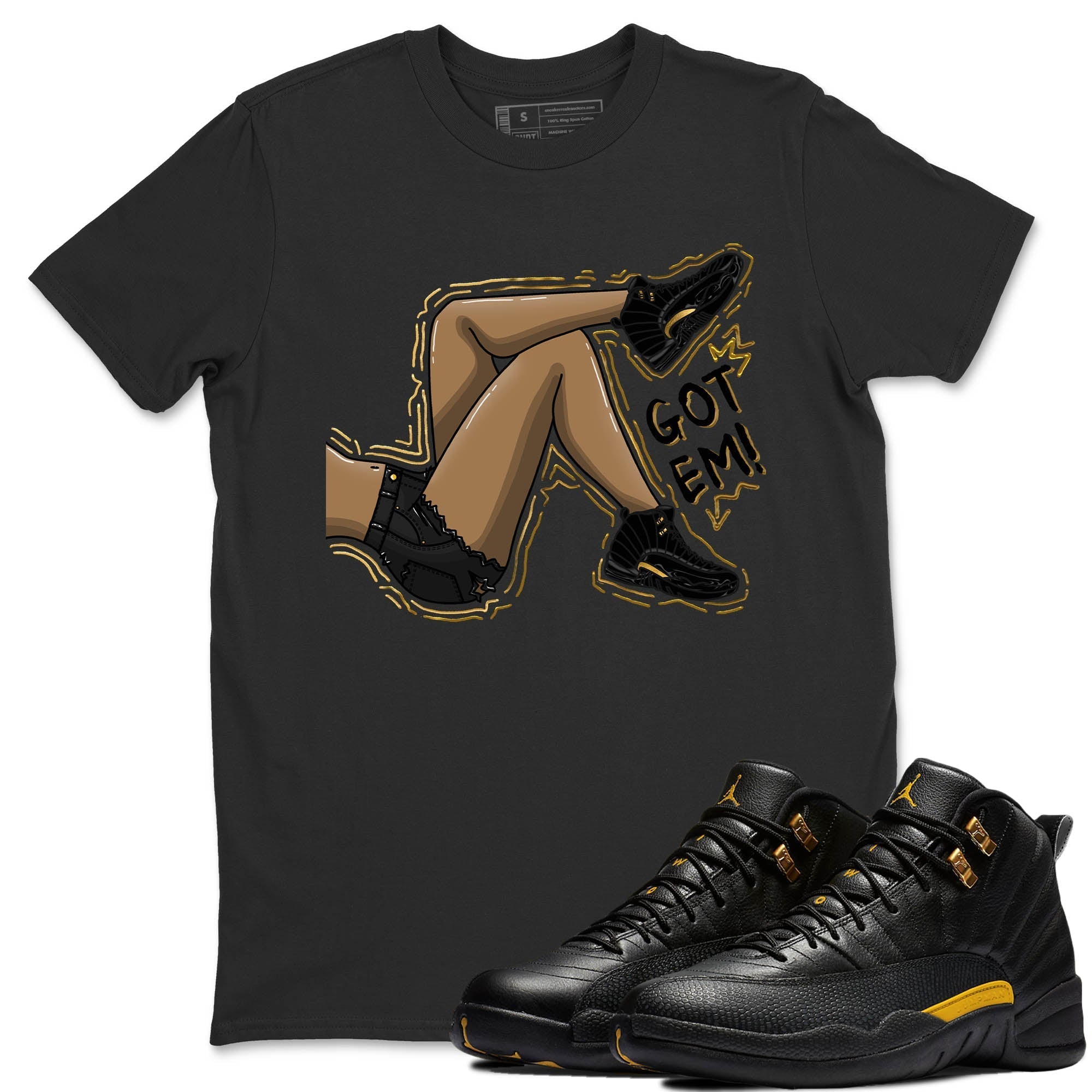 Jordan 12 Black Taxi Sneaker Matching T-Shirt Got Em Legs Sneaker Tees Jordan 12 Black Taxi Sneaker Release Tees Crew Neck Tees