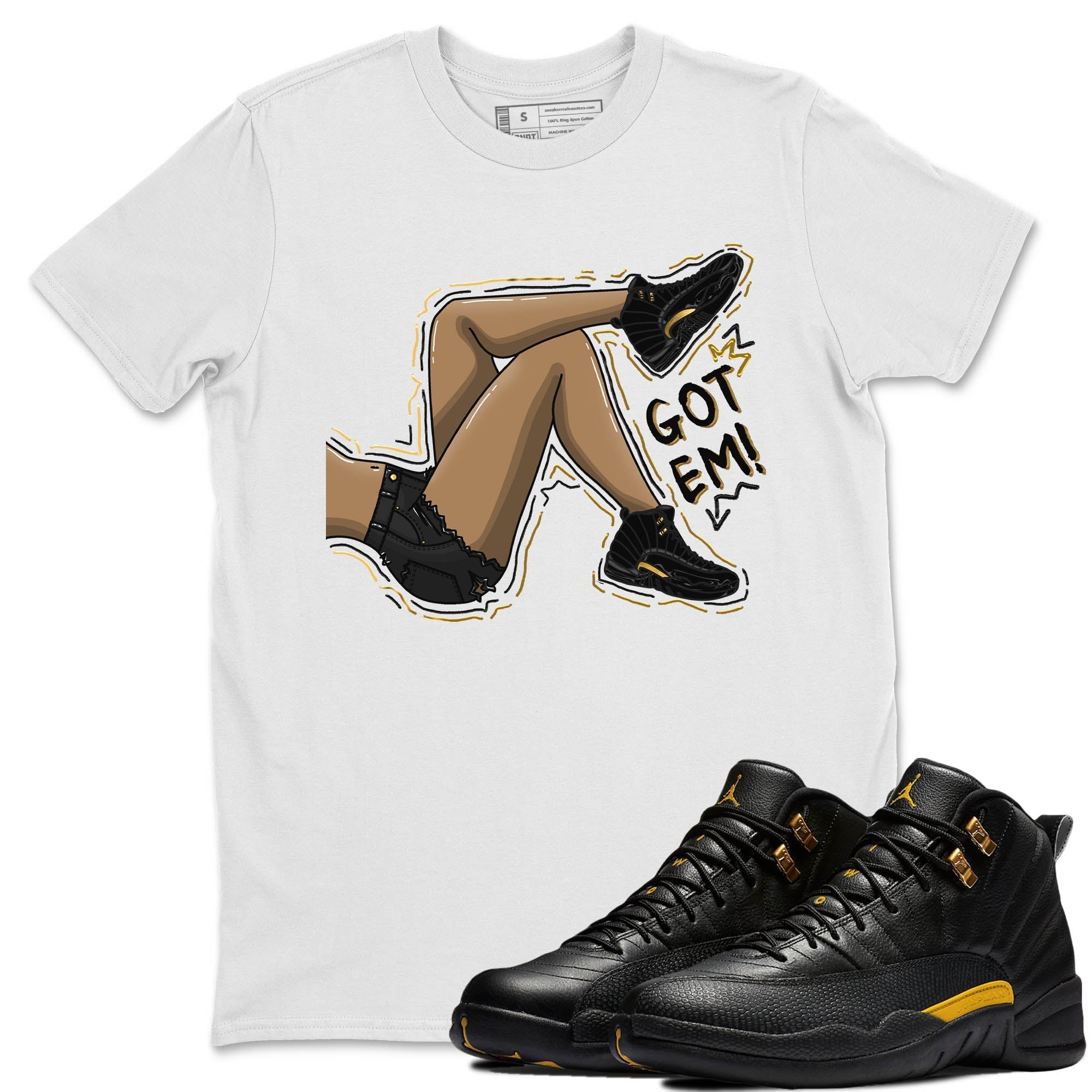 Jordan 12 Black Taxi Sneaker Matching T-Shirt Got Em Legs Sneaker Tees Jordan 12 Black Taxi Sneaker Release Tees Crew Neck Tees
