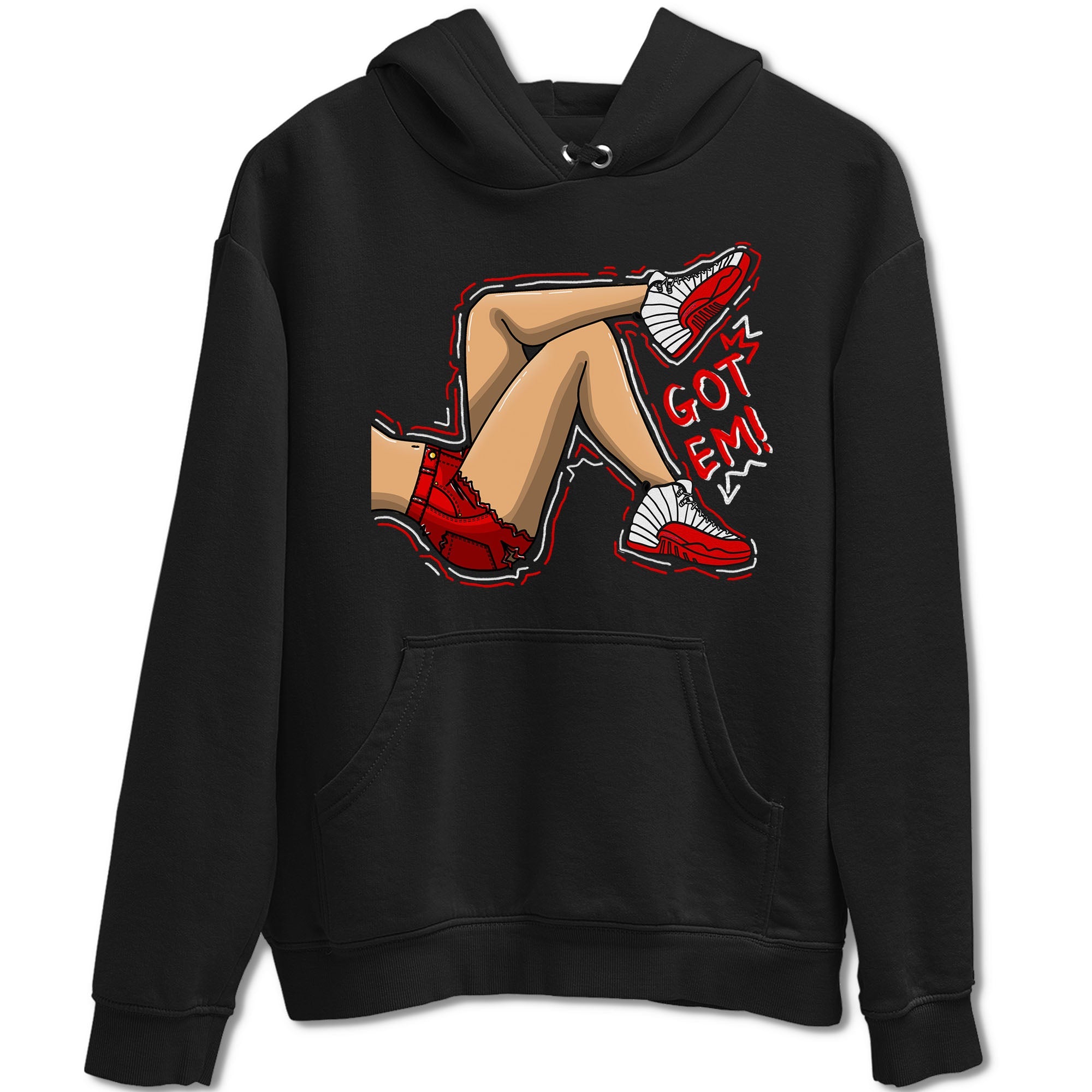 Jordan 12 Retro Cherry shirt to match jordans Varsity Red Got Em Legs special sneaker matching tees 12s Cherry Drip Gear Zone Unisex Black 2 T-Shirt