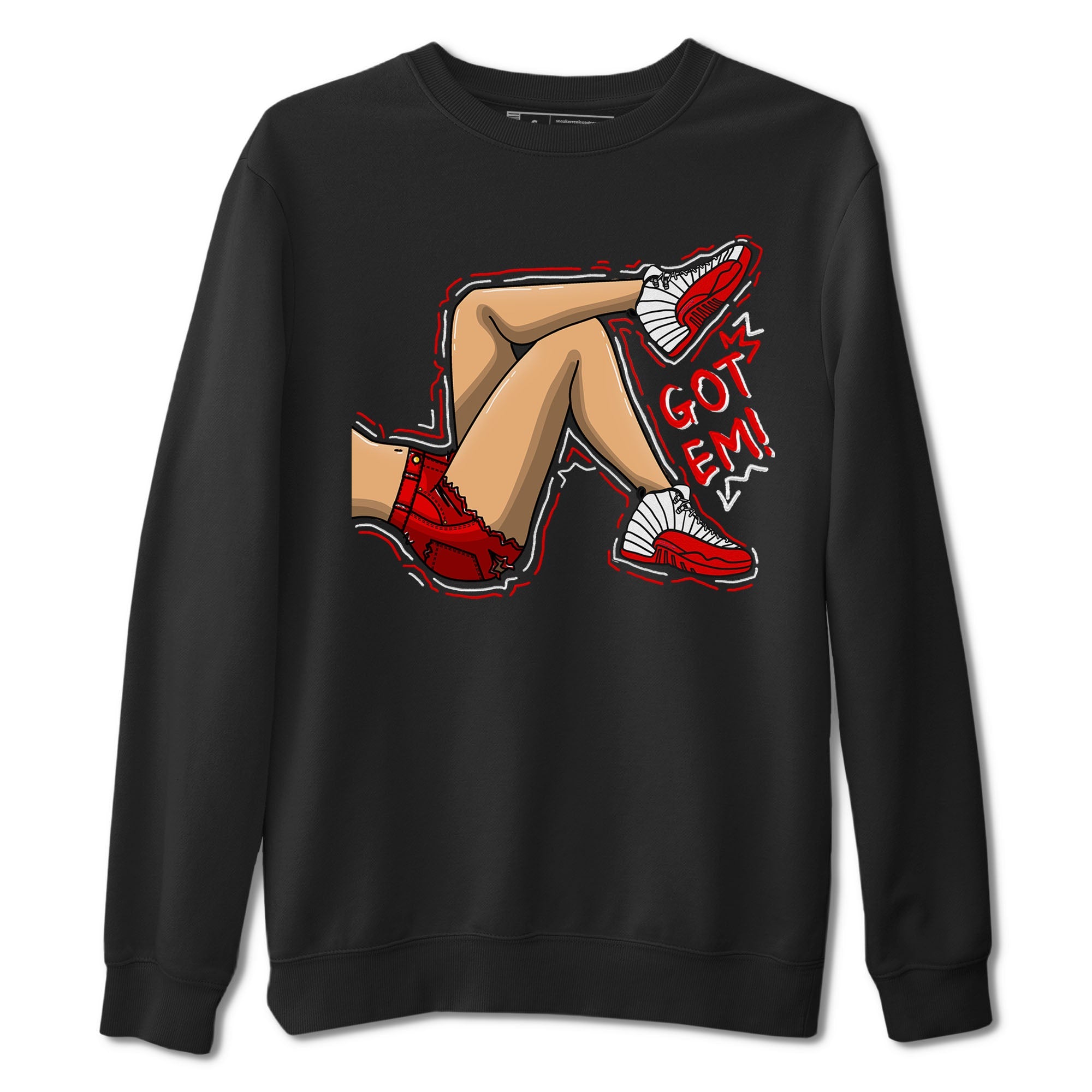 Jordan 12 Retro Cherry shirt to match jordans Varsity Red Got Em Legs special sneaker matching tees 12s Cherry Drip Gear Zone Unisex Black 2 T-Shirt
