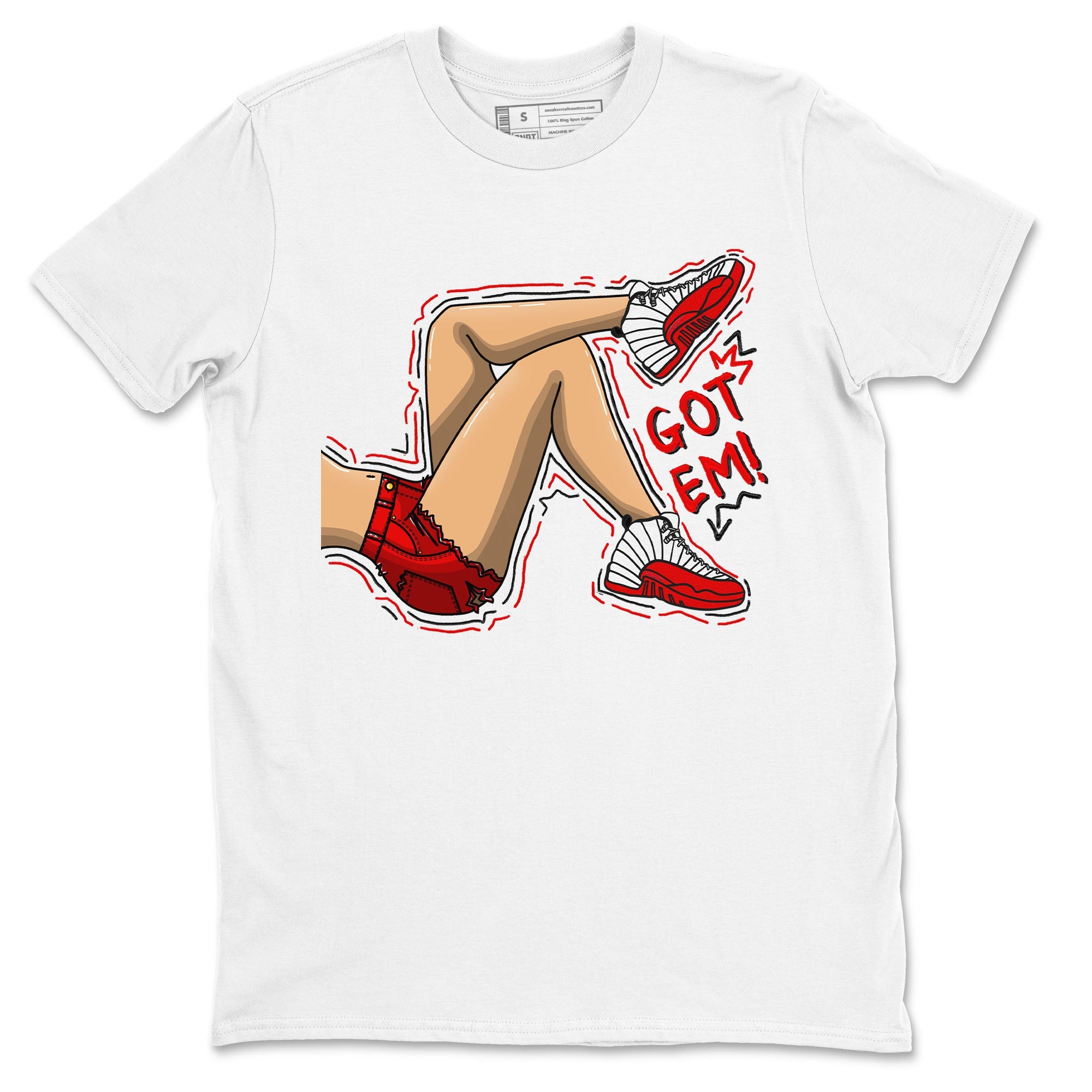 Jordan 12 Retro Cherry shirt to match jordans Varsity Red Got Em Legs special sneaker matching tees 12s Cherry Drip Gear Zone Unisex White 2 T-Shirt