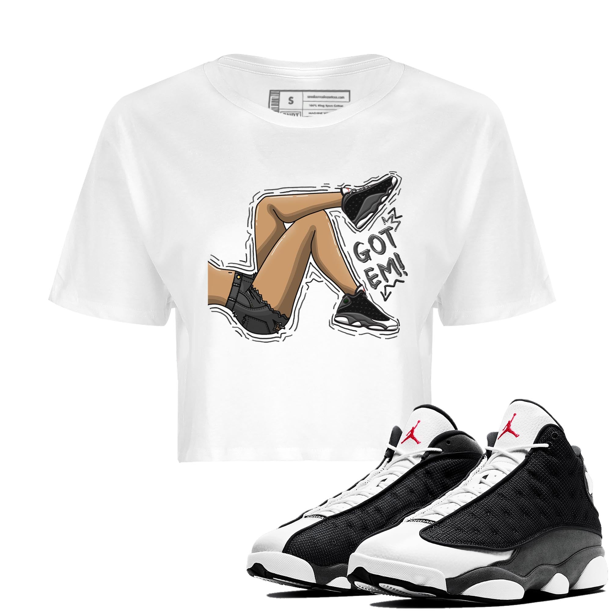 Air Jordan 13 Black Flint Got Em Legs WMNS Cotton Sneaker Hoodie Air Jordan 13 Black Flint Sneaker Crop Hoodie Size Chart