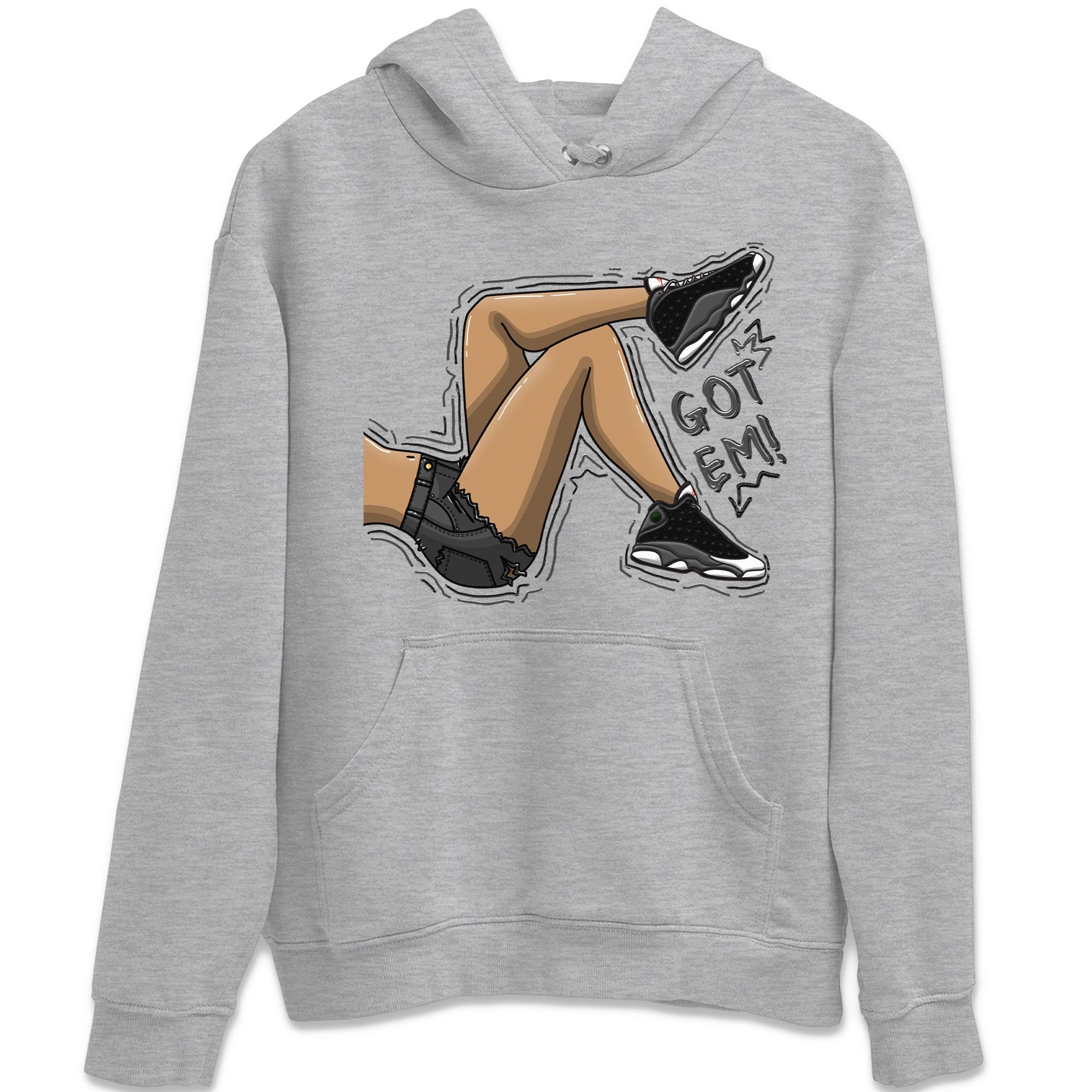 Air Jordan 13 Black Flint Sneaker Match Tees Got Em Legs Streetwear Sneaker Shirt AJ 13s Black Flint Sneaker Release Tees Unisex Shirts Heather Grey 2