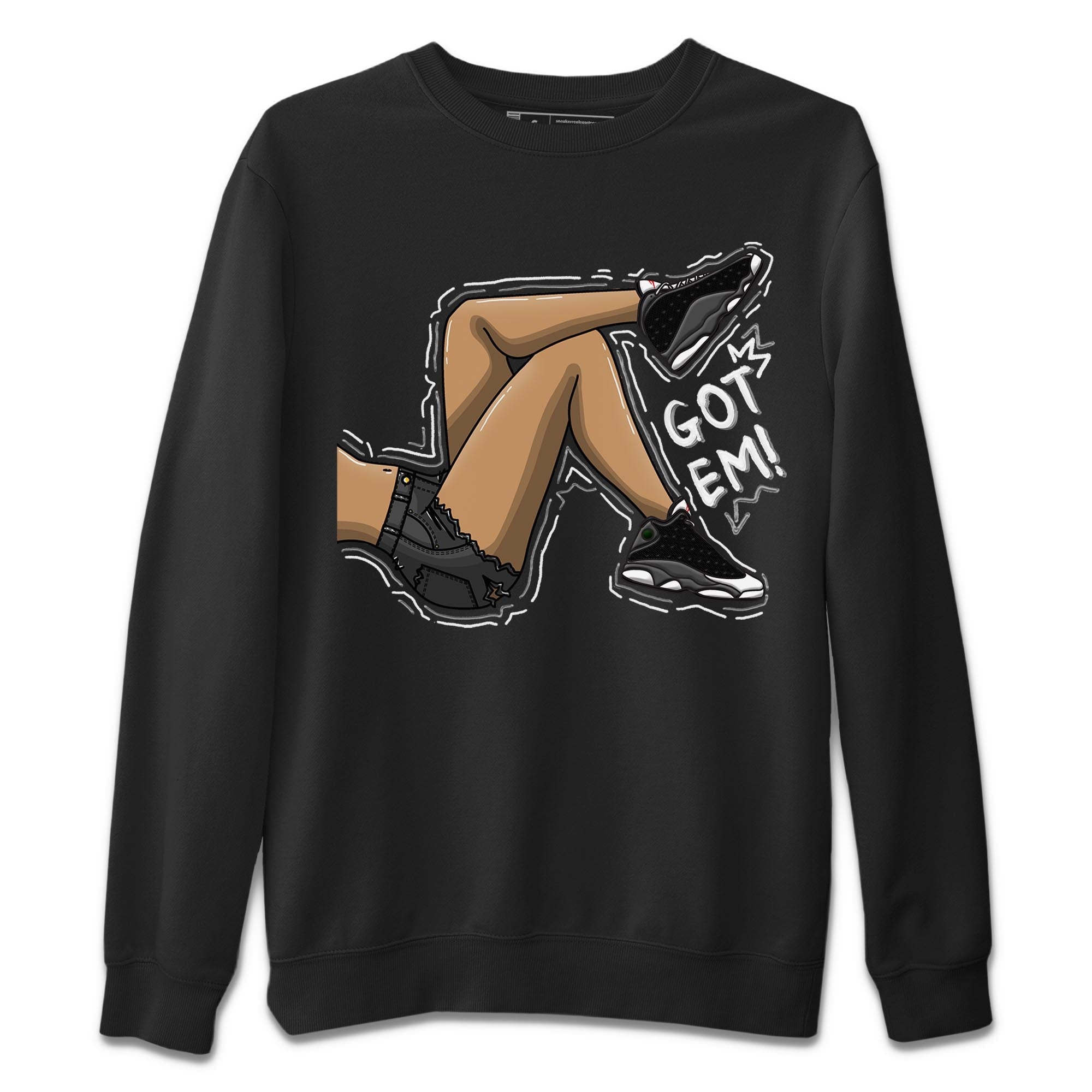 Air Jordan 13 Black Flint Sneaker Match Tees Got Em Legs Streetwear Sneaker Shirt AJ 13s Black Flint Sneaker Release Tees Unisex Shirts Black 2