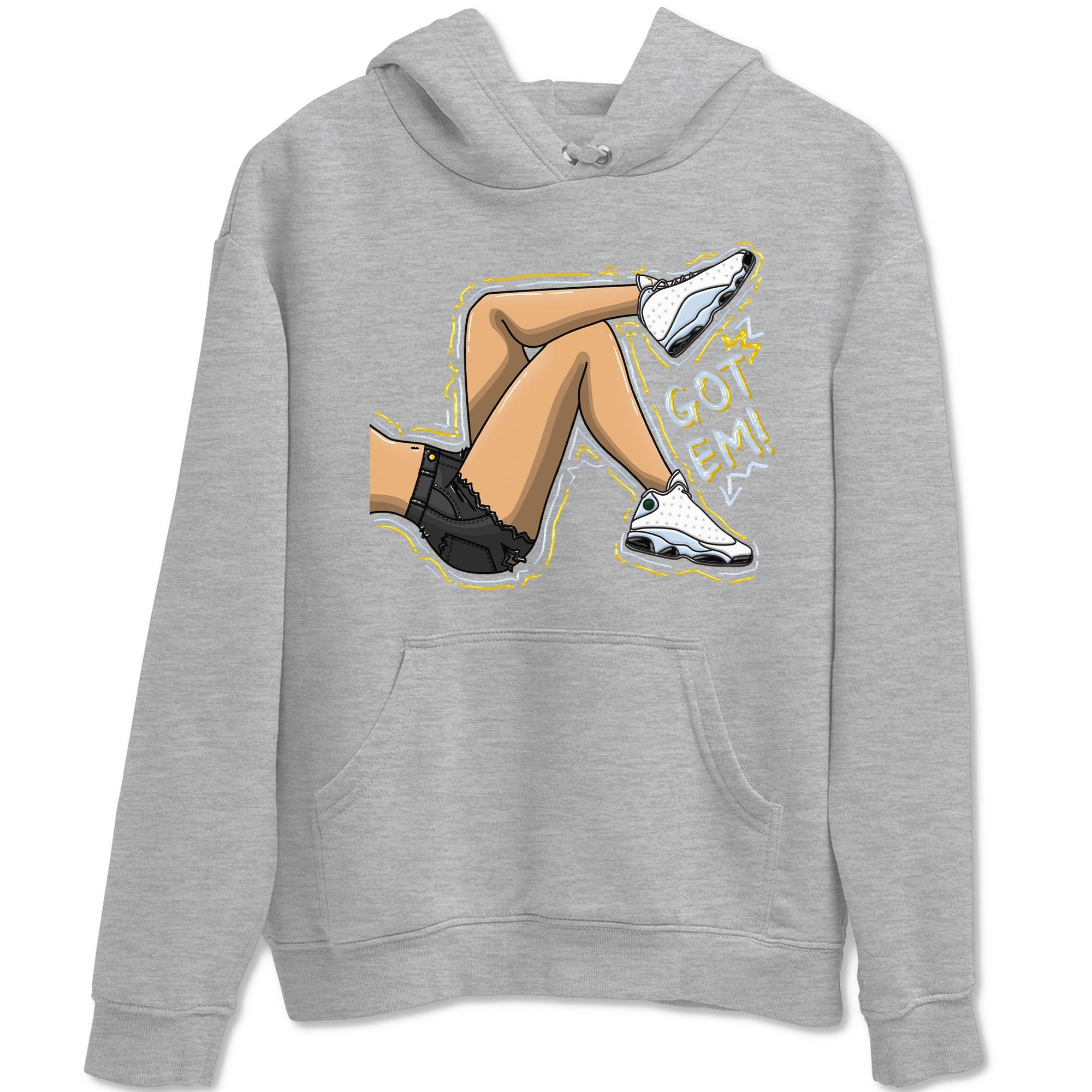 13s Blue Grey shirt to match jordans Got Em Legs sneaker tees Air Jordan 13 Blue Grey Drip Gear Zone unisex cotton Heather Grey 2 crew neck shirt