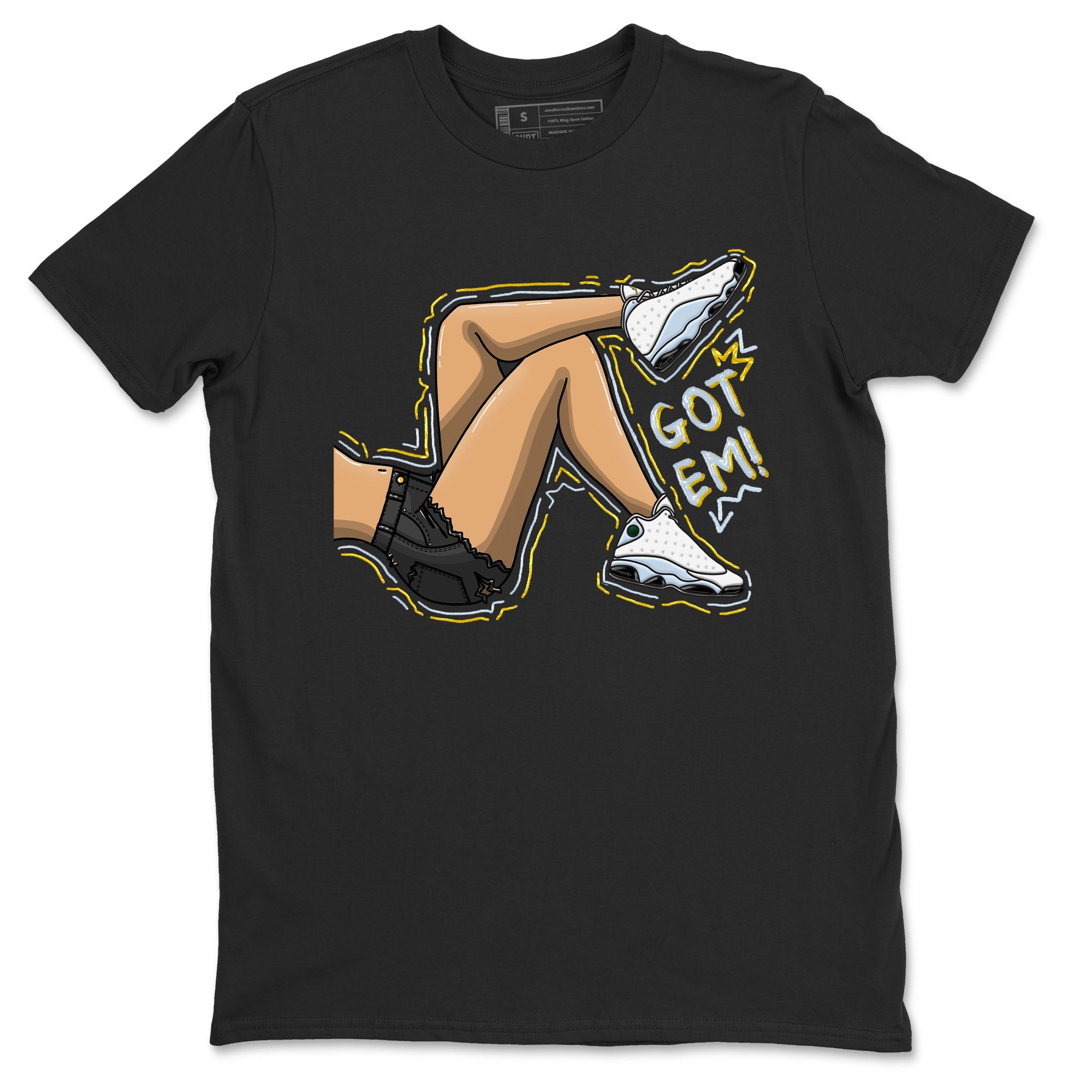 13s Blue Grey shirt to match jordans Got Em Legs sneaker tees Air Jordan 13 Blue Grey Drip Gear Zone unisex cotton Black 2 crew neck shirt