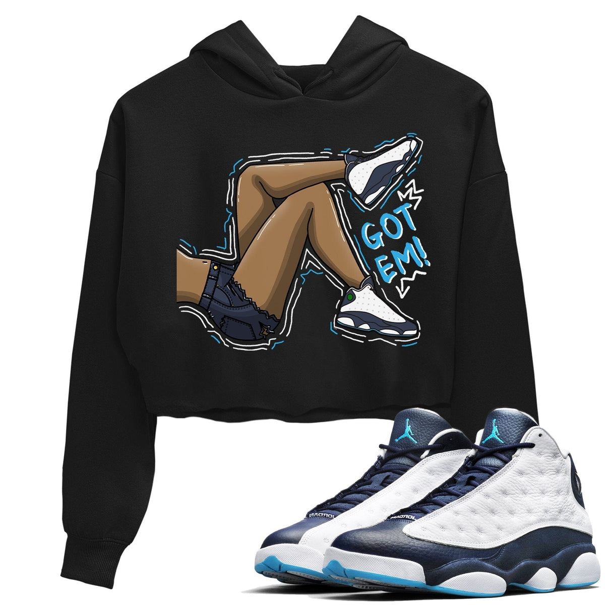 Jordan 13 Obsidian Sneaker Matching T-Shirt Got Em Legs Sneaker Tees Jordan 13 Obsidian Sneaker Release Tees Women's Shirts