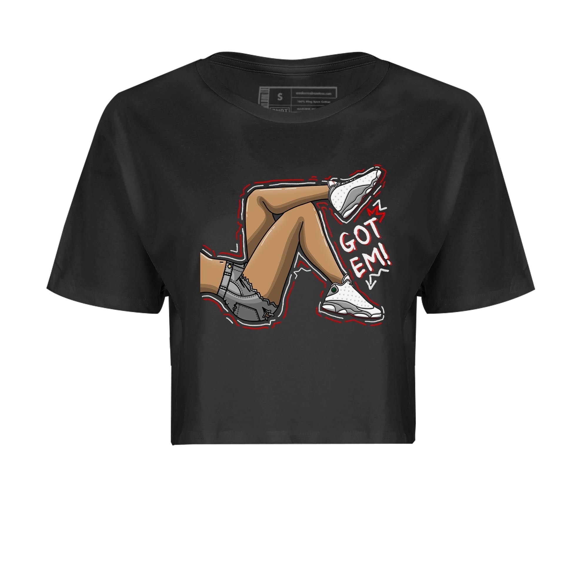 AJ13 Wolf Grey Sneaker Match Tees Got Em Legs Streetwear Sneaker Shirt Air Jordan 13 Wolf Grey Drip Gear Zone Sneaker Matching Clothing Women's Shirts Black 2