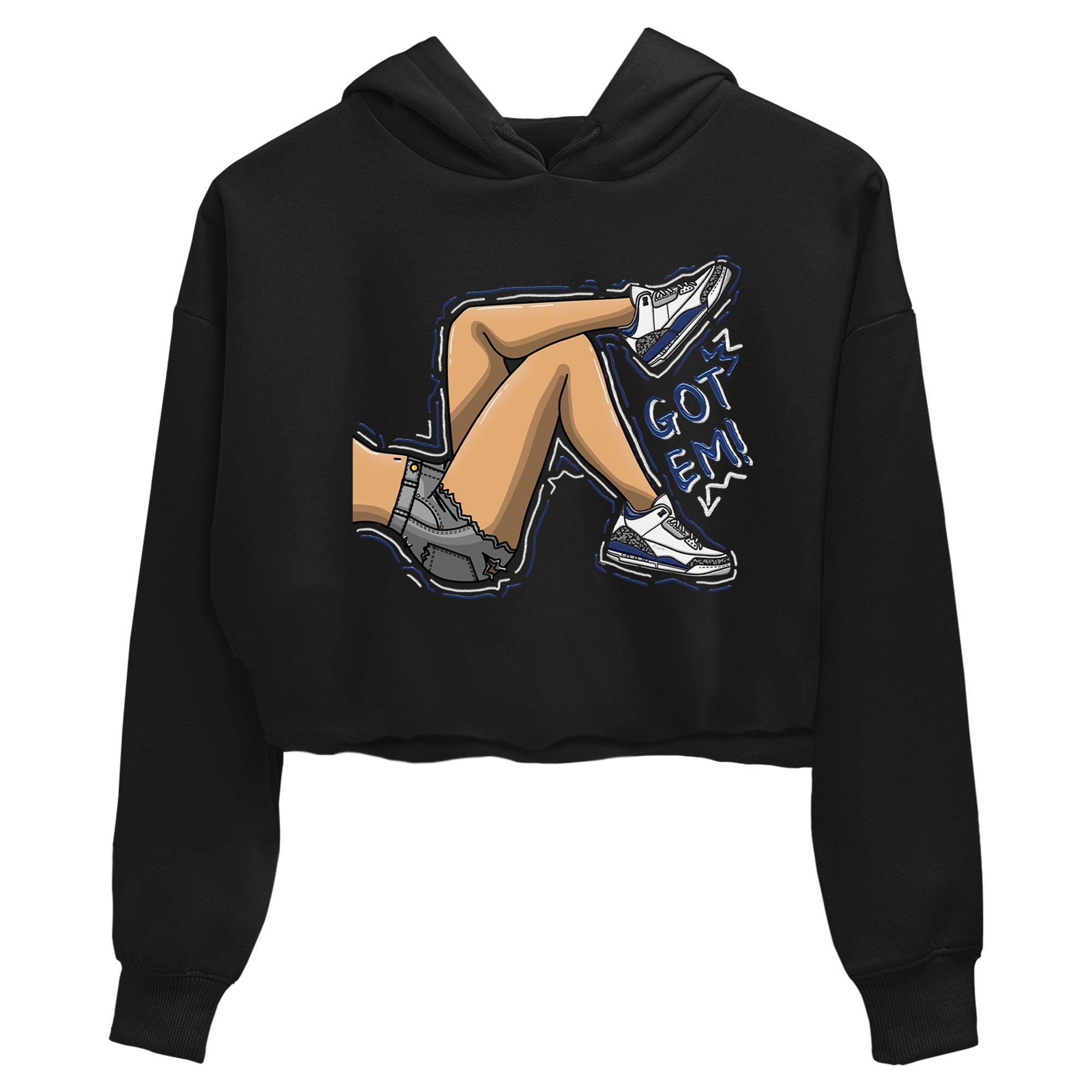 Air Jordan 3 Retro Midnight Navy shirt to match jordans Got Em Legs sneaker shirt 3s Midnight Navy Drip Gear Zone Black 2 crop shirt