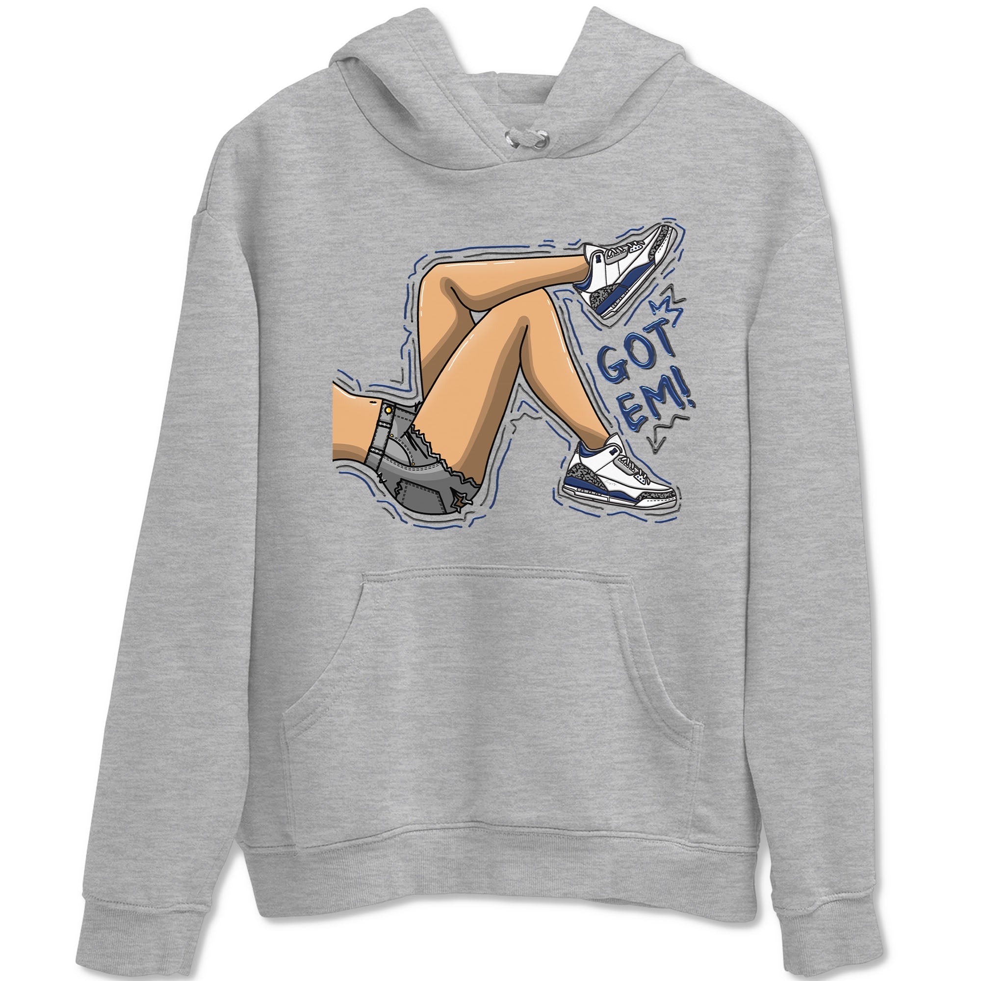 Air Jordan 3 Retro Midnight Navy shirt to match jordans Got Em Legs sneaker shirt 3s Midnight Navy Drip Gear Zone unisex crew neck cotton Heather Grey 2 crew neck shirt