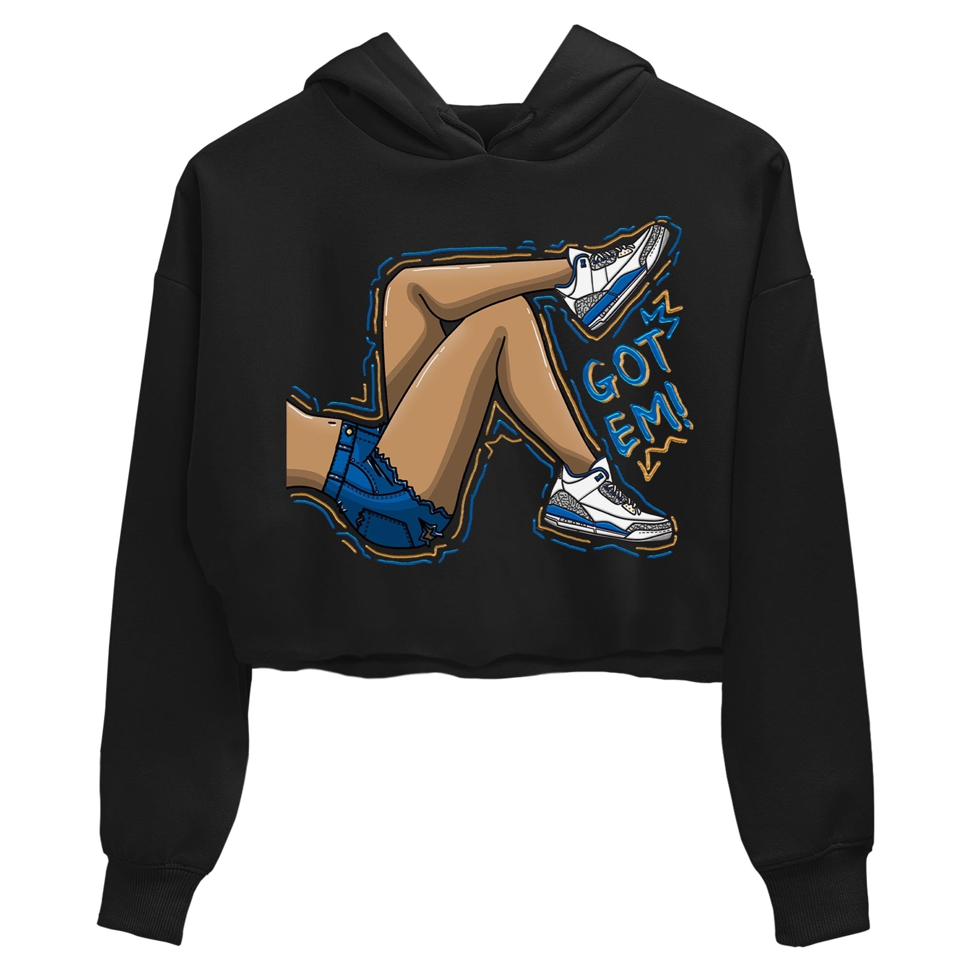 Air Jordan 3 Wizards Got Em Legs WMNS Cotton Sneaker Hoodie Air Jordan 3 Wizards Sneaker Crop Hoodie Washing and Care Tip