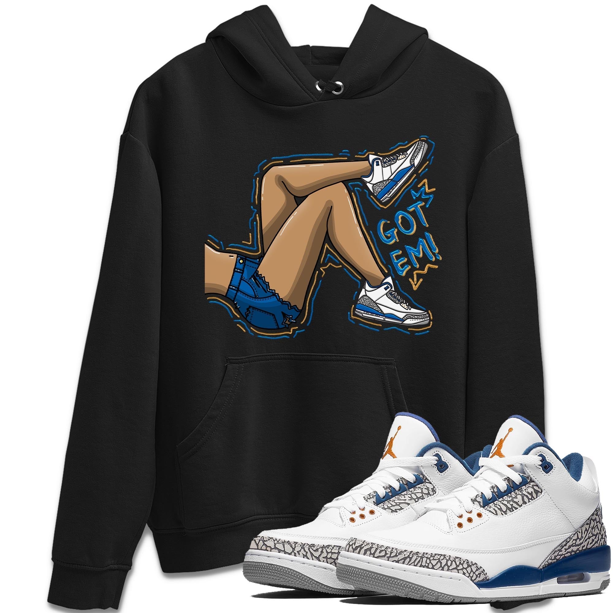 Air Jordan 3 Wizards Sneaker Match Tees Got Em Legs Streetwear Sneaker Shirt Air Jordan 3 Wizards Sneaker Release Tees Unisex Shirts Black 1