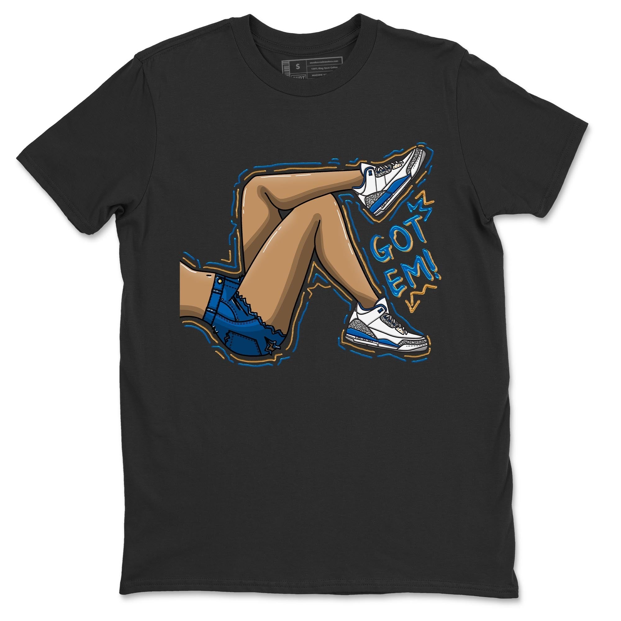 Air Jordan 3 Wizards Sneaker Match Tees Got Em Legs Streetwear Sneaker Shirt Air Jordan 3 Wizards Sneaker Release Tees Unisex Shirts Black 2