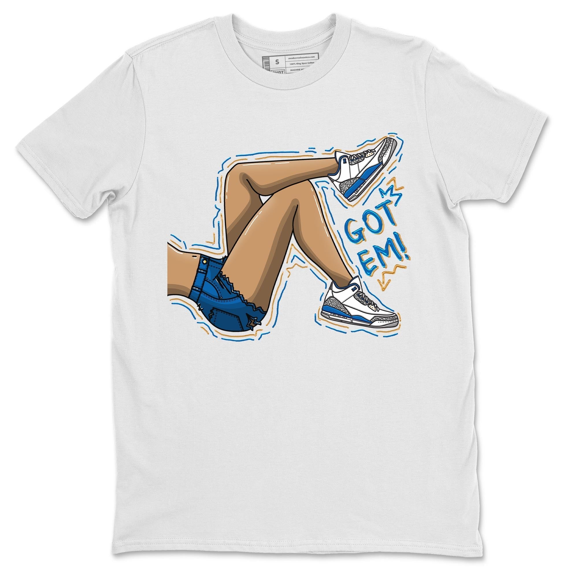 Air Jordan 3 Wizards Sneaker Match Tees Got Em Legs Streetwear Sneaker Shirt Air Jordan 3 Wizards Sneaker Release Tees Unisex Shirts White 2