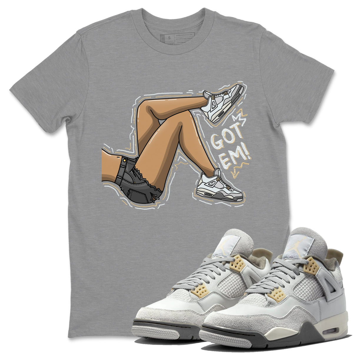 Jordan 4 Craft Sneaker Matching T-Shirt Got Em Legs Sneaker Tees Jordan 4 Craft Sneaker Release Tees Crew Neck Tees