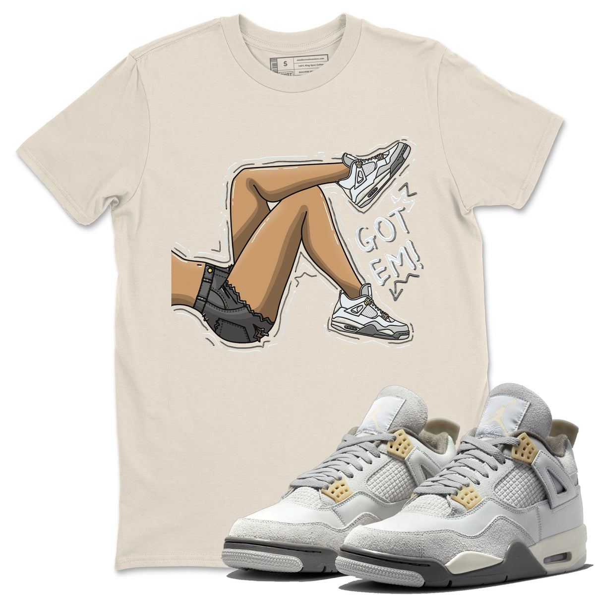 Jordan 4 Craft Sneaker Matching T-Shirt Got Em Legs Sneaker Tees Jordan 4 Craft Sneaker Release Tees Crew Neck Tees