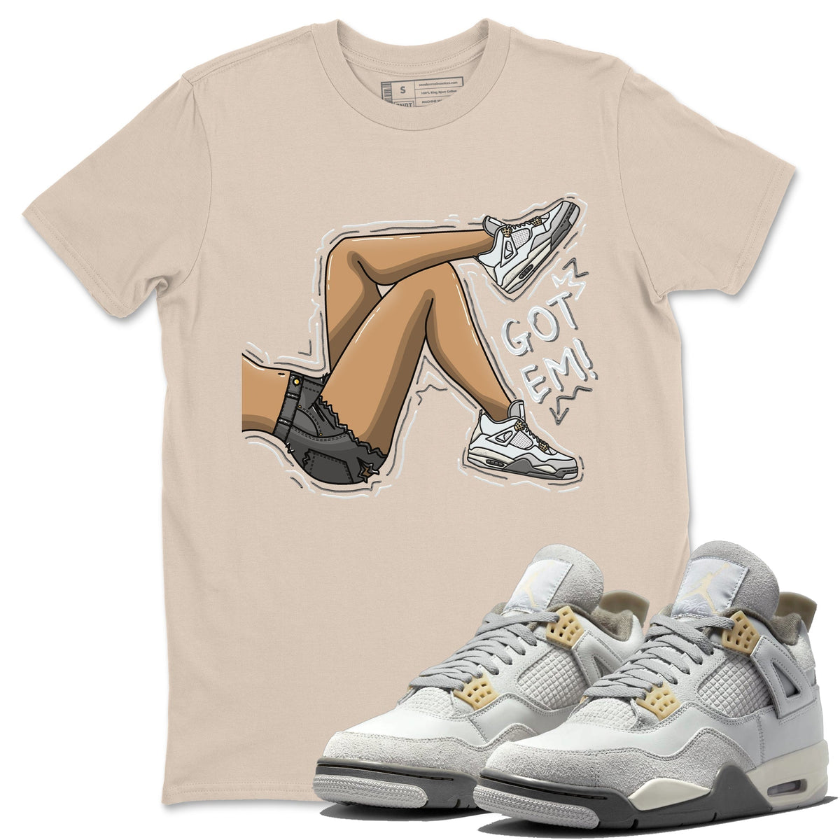 Jordan 4 Craft Sneaker Matching T-Shirt Got Em Legs Sneaker Tees Jordan 4 Craft Sneaker Release Tees Crew Neck Tees