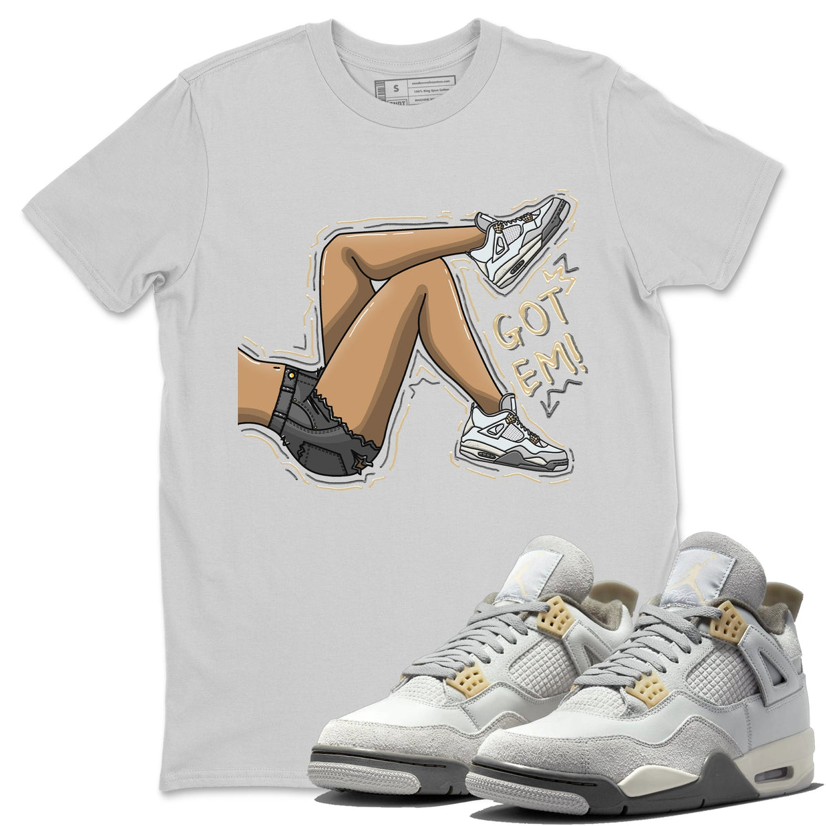 Jordan 4 Craft Sneaker Matching T-Shirt Got Em Legs Sneaker Tees Jordan 4 Craft Sneaker Release Tees Crew Neck Tees