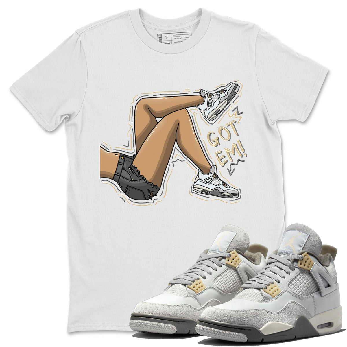 Jordan 4 Craft Sneaker Matching T-Shirt Got Em Legs Sneaker Tees Jordan 4 Craft Sneaker Release Tees Crew Neck Tees