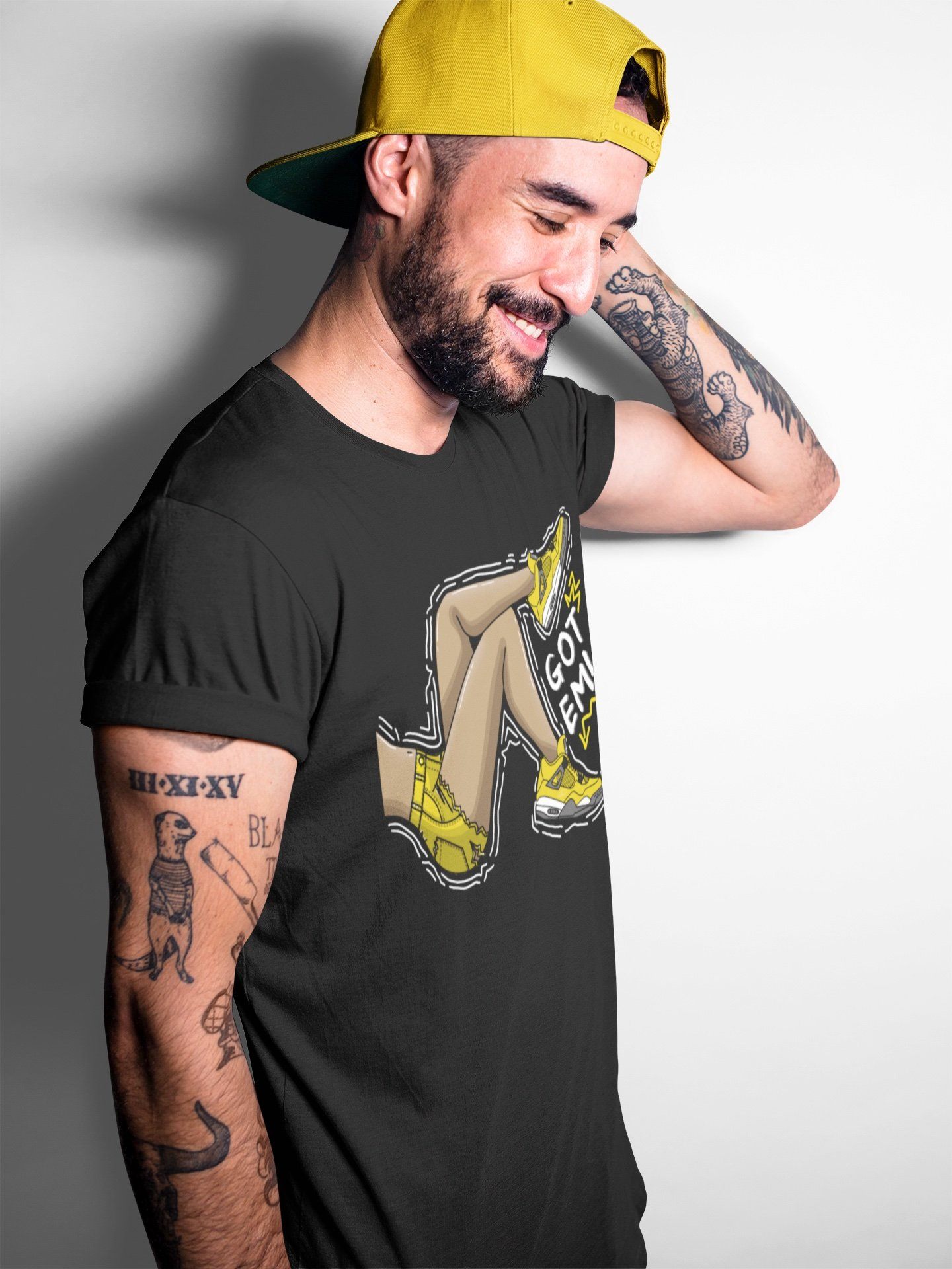 Jordan 4 Lightning Shirt To Match Jordans Got Em Legs Sneaker Tees Jordan 4 Lightning Drip Gear Zone Sneaker Matching Clothing Unisex Shirts