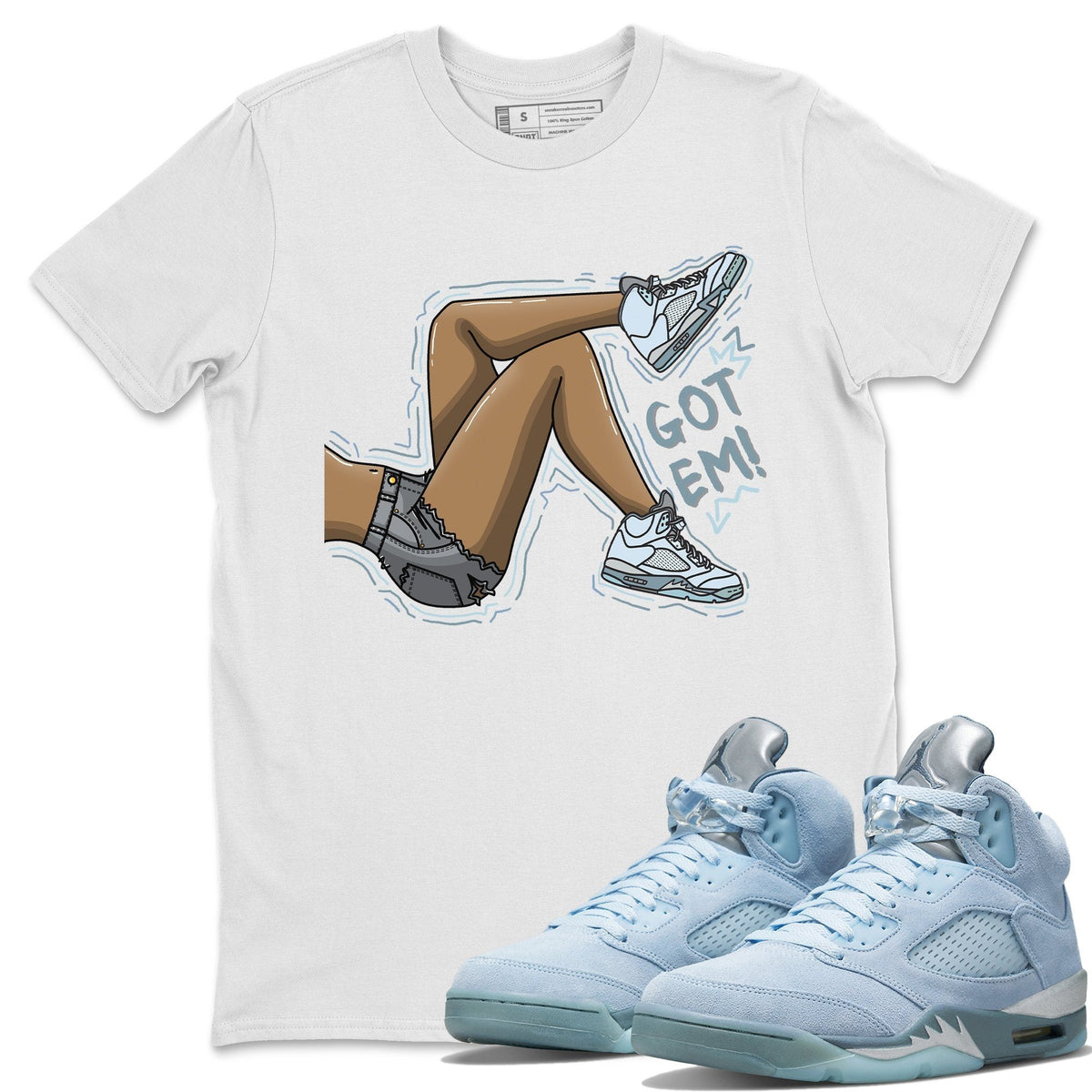 Jordan 5 Blue Bird Shirt To Match Jordans Got Em Legs Sneaker Tees Jordan 5 Blue Bird Drip Gear Zone Sneaker Matching Clothing Unisex Shirts