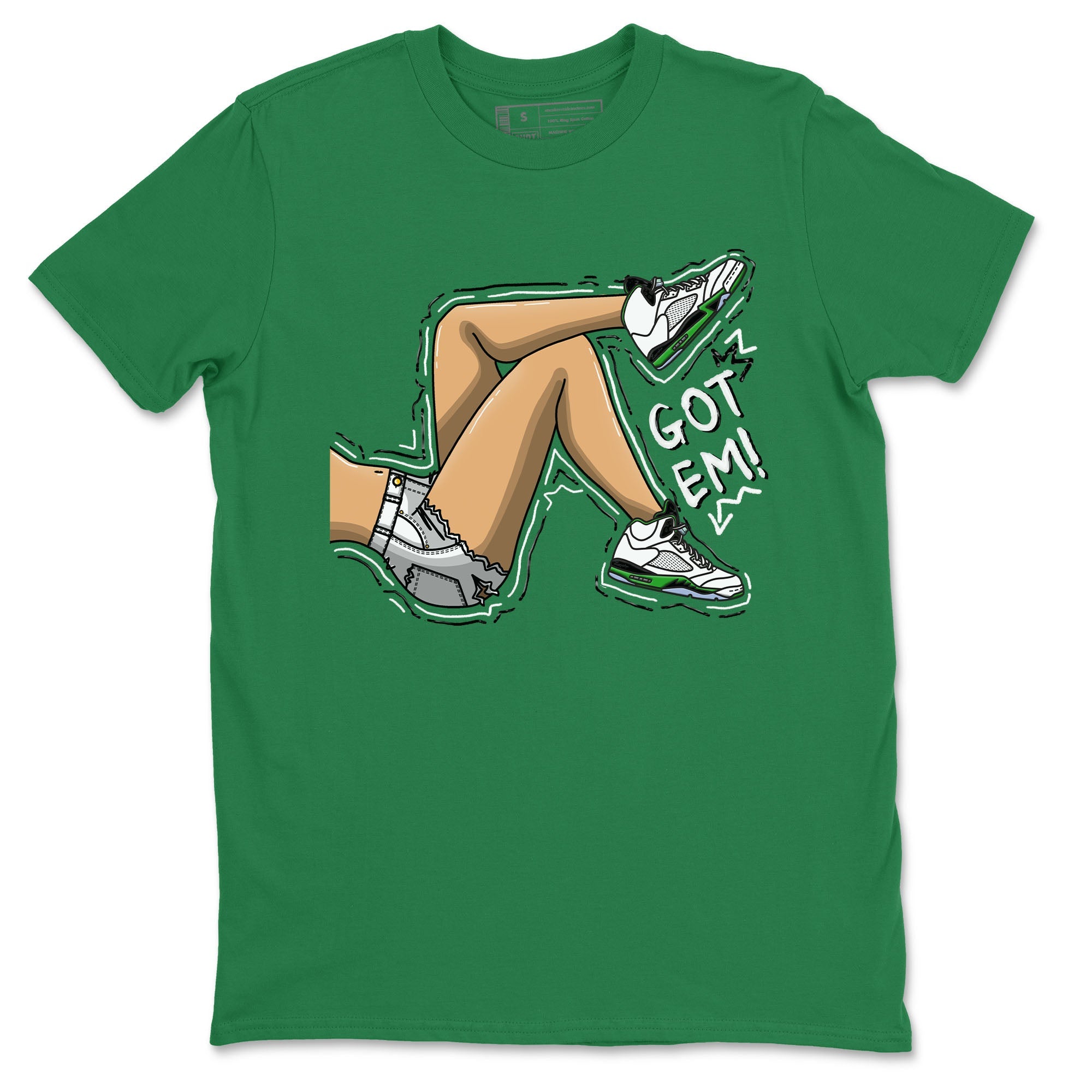 5s Lucky Green shirt to match jordans Got Em Legs sneaker tees Air Jordan 5 Lucky Green Drip Gear Zone unisex cotton Kelly Green 2 crew neck shirt