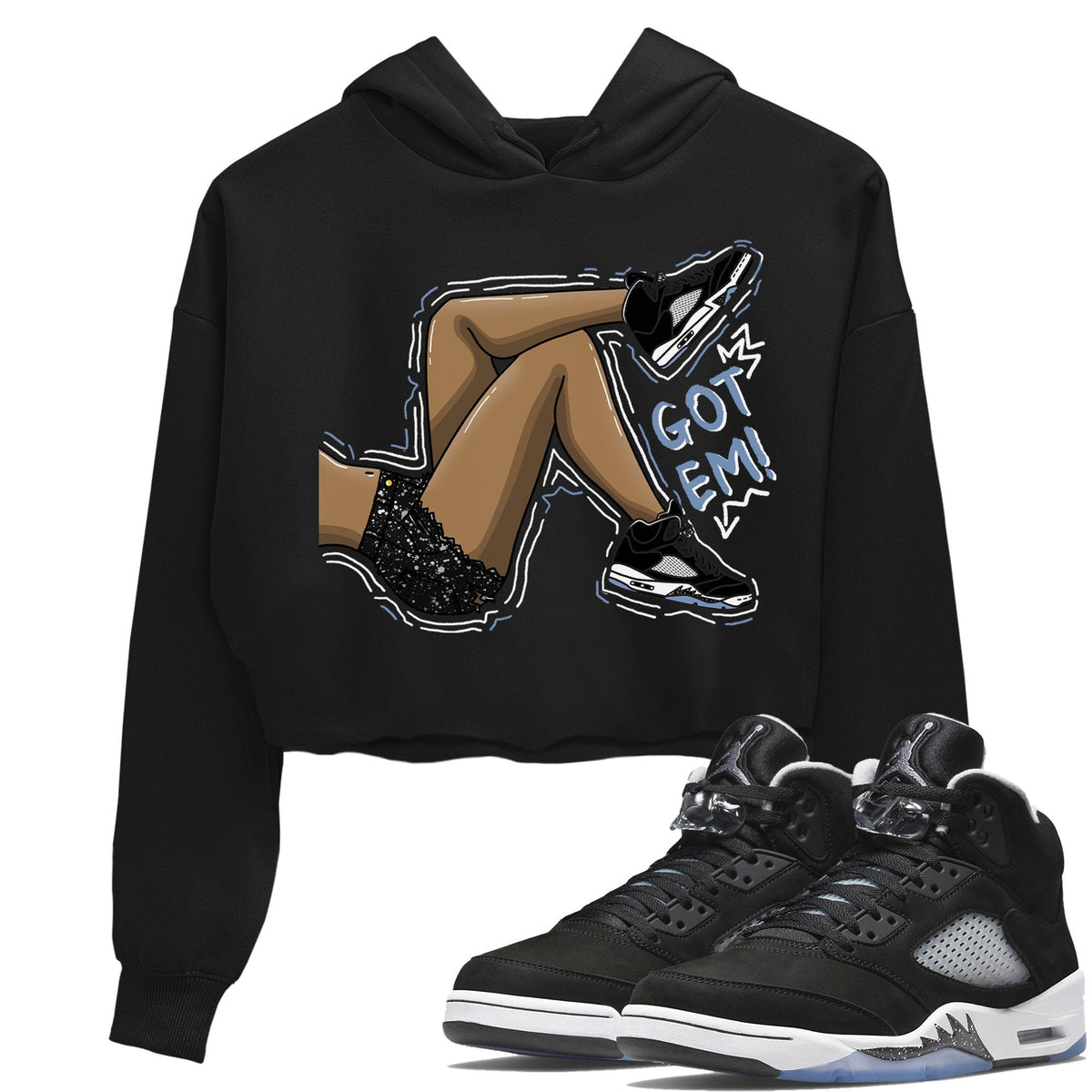 Jordan 5 Moonlight Sneaker Matching T-Shirt Got Em Legs Sneaker Tees Jordan 5 Moonlight Sneaker Release Tees Women's Shirts