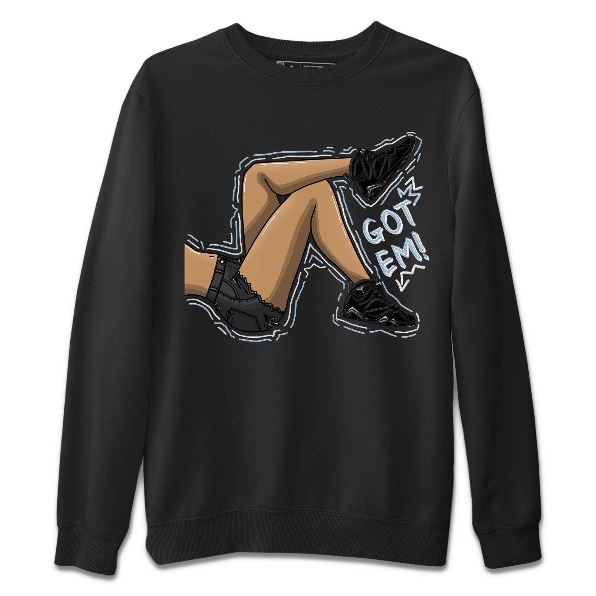 Air Jordan 7 Chambray shirt to match jordans Got Em Legs Streetwear Sneaker Shirt AJ7 Chambray Drip Gear Zone Sneaker Matching Clothing Unisex Black 2 T-Shirt