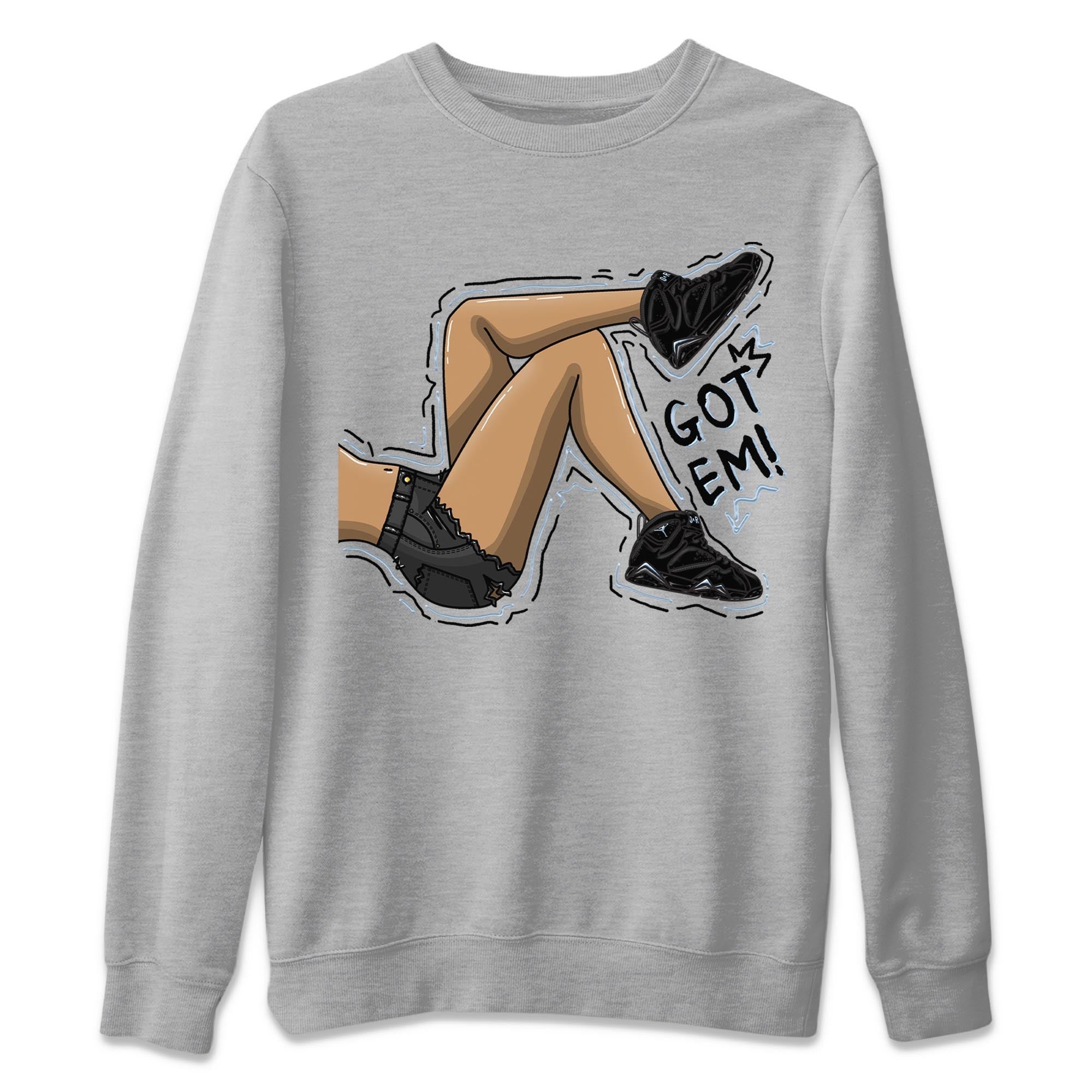 Air Jordan 7 Chambray shirt to match jordans Got Em Legs Streetwear Sneaker Shirt AJ7 Chambray Drip Gear Zone Sneaker Matching Clothing Unisex Heather Grey 2 T-Shirt