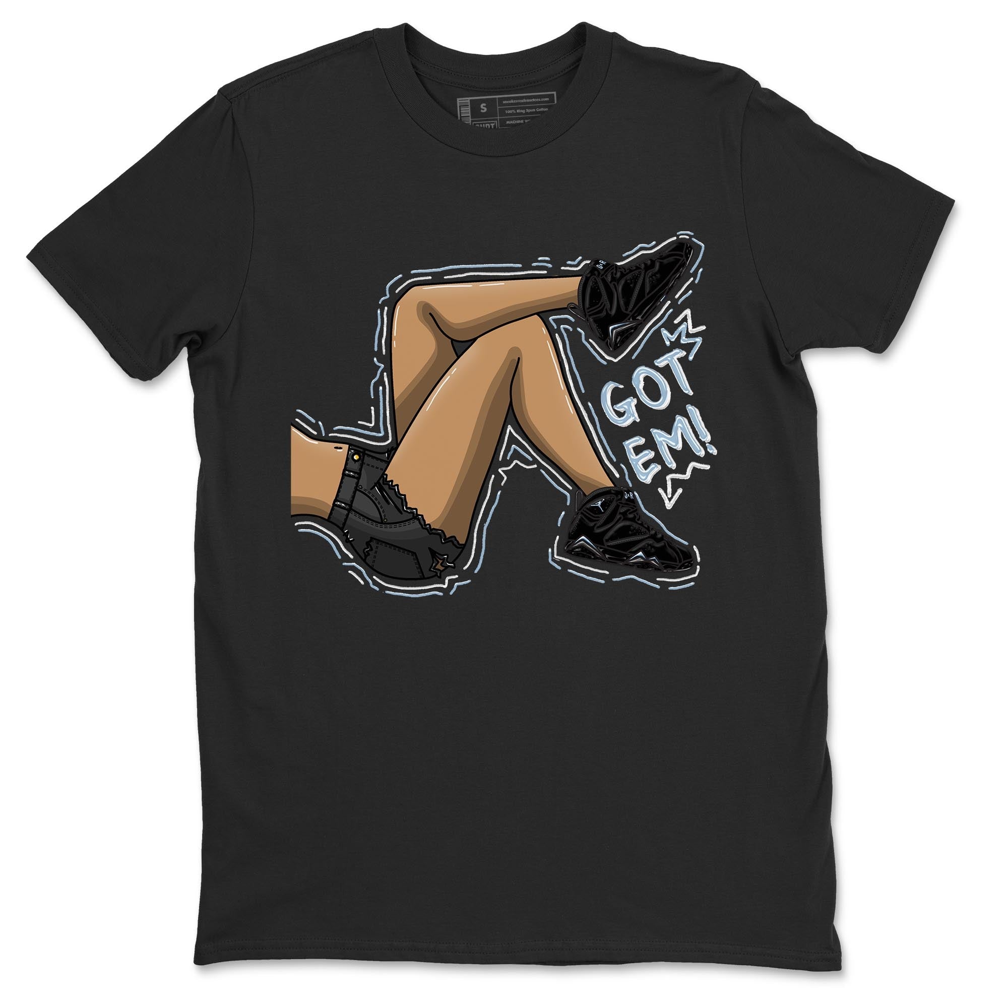 Air Jordan 7 Chambray shirt to match jordans Got Em Legs Streetwear Sneaker Shirt AJ7 Chambray Drip Gear Zone Sneaker Matching Clothing Unisex Black 2 T-Shirt