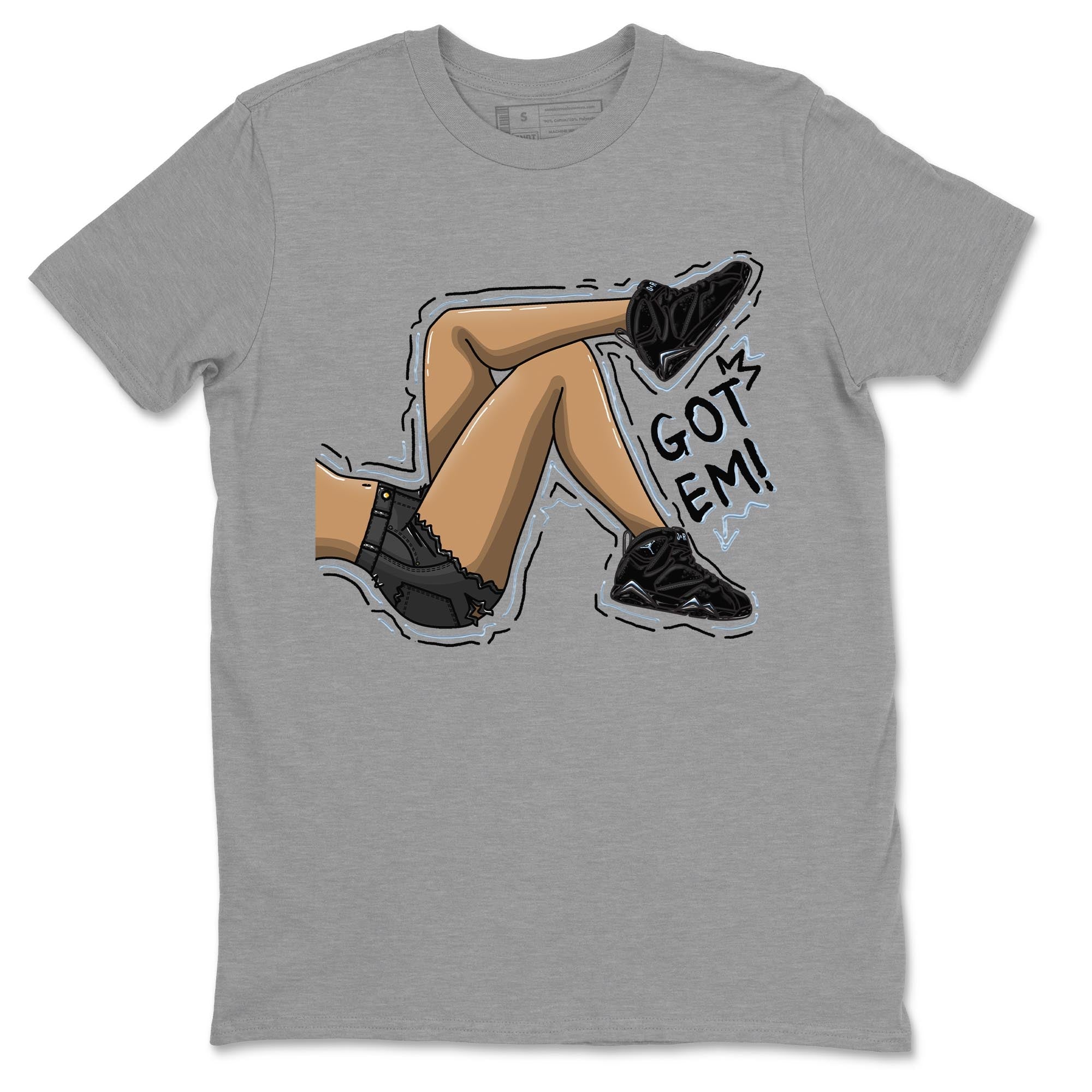 Air Jordan 7 Chambray shirt to match jordans Got Em Legs Streetwear Sneaker Shirt AJ7 Chambray Drip Gear Zone Sneaker Matching Clothing Unisex Heather Grey 2 T-Shirt