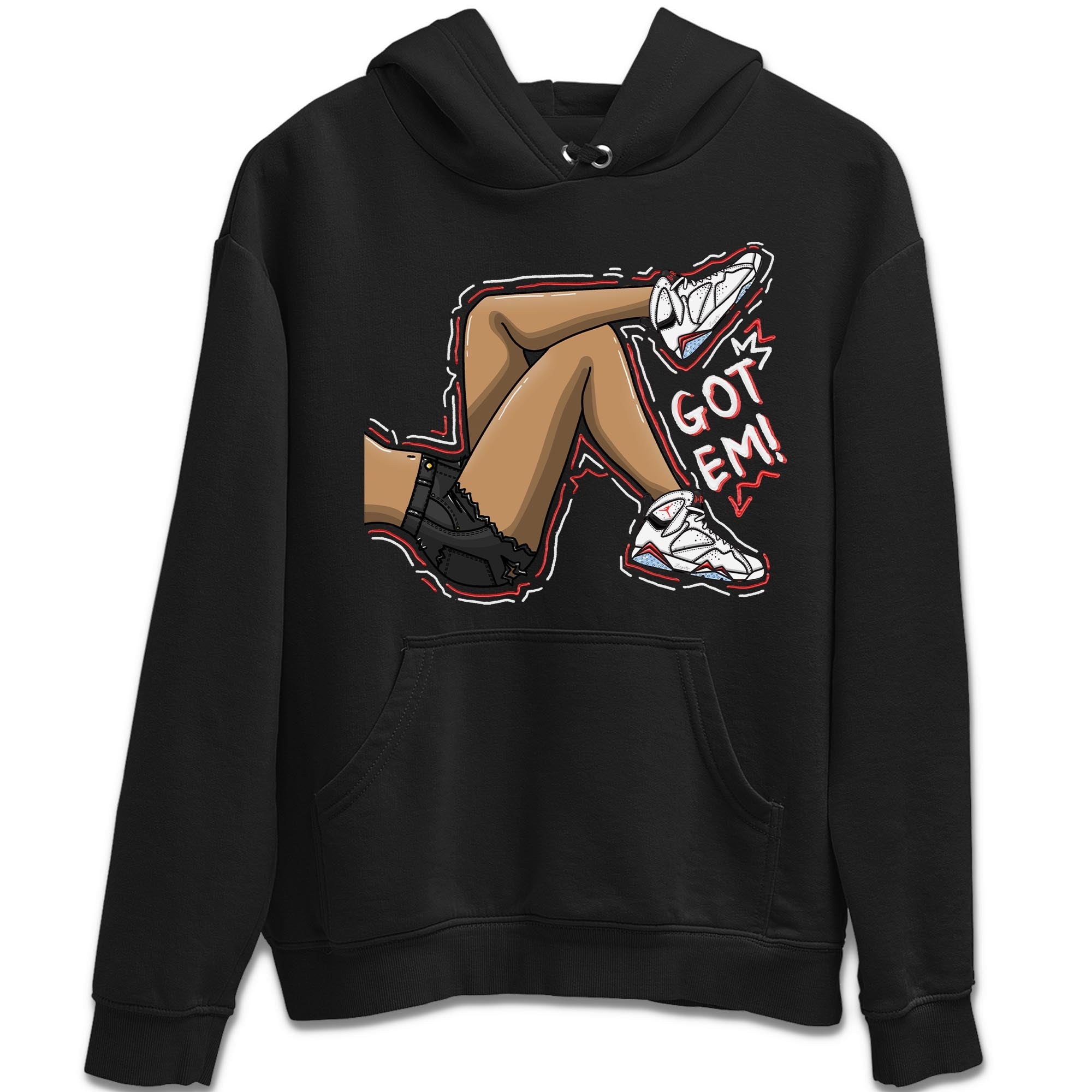Air Jordan 7 White Infrared shirt to match jordans Got Em Legs Streetwear Sneaker Shirt White Infrared 7s Drip Gear Zone Sneaker Matching Clothing Unisex Black 2 T-Shirt