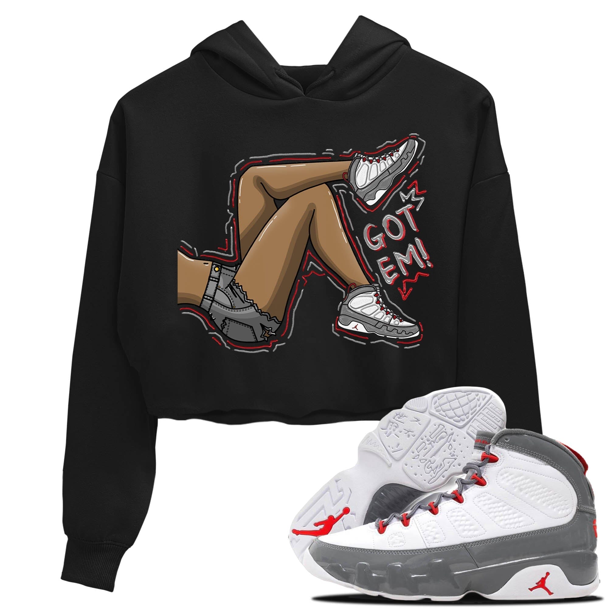 Jordan 9 Fire Red Shirt To Match Jordans Got Em Legs Sneaker Tees Jordan 9 Fire Red Drip Gear Zone Sneaker Matching Clothing Women's Shirts