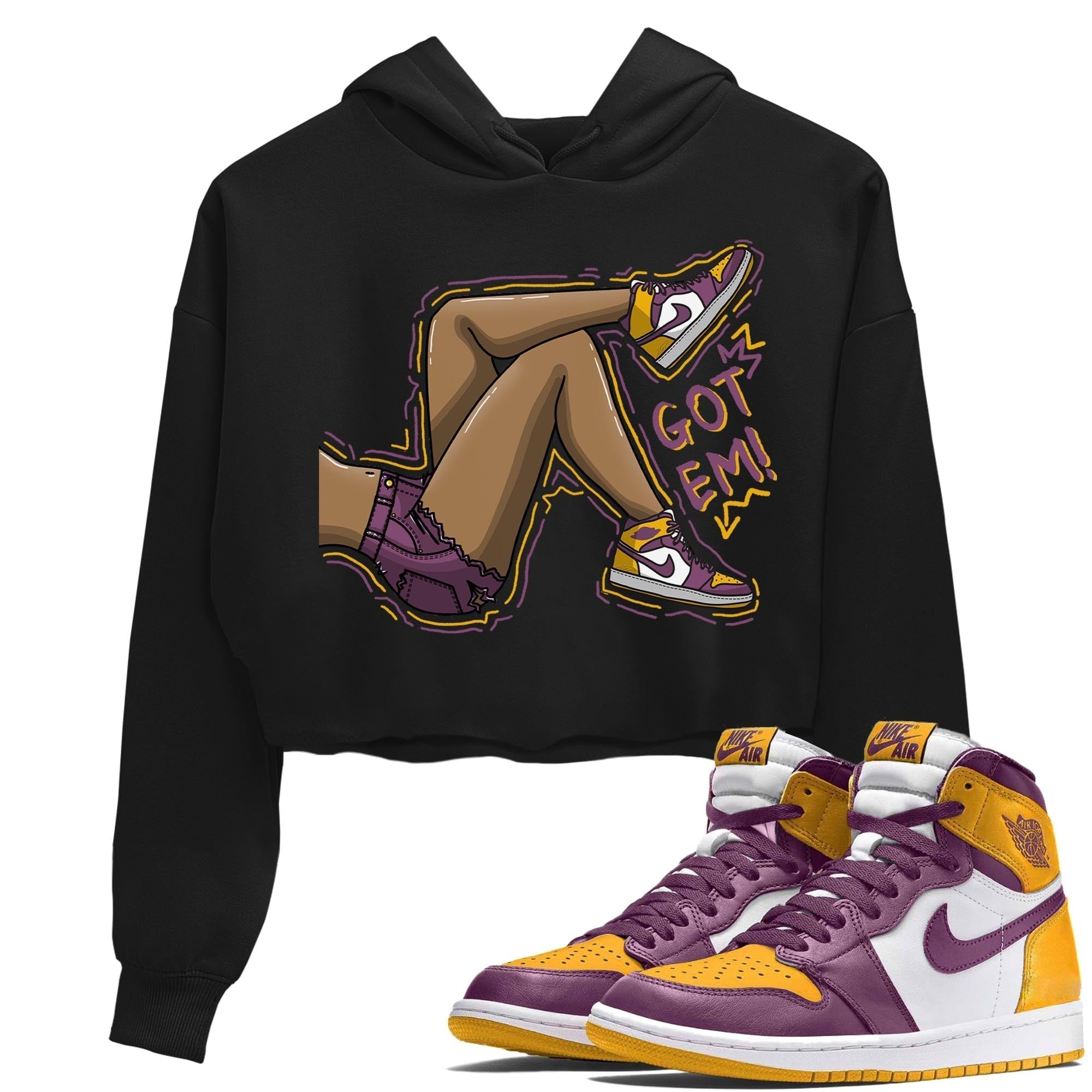 Jordan 1 Brotherhood Sneaker Matching T-Shirt Got Em Legs Sneaker Tees Jordan 1 Brotherhood Sneaker Release Tees Women's Shirts