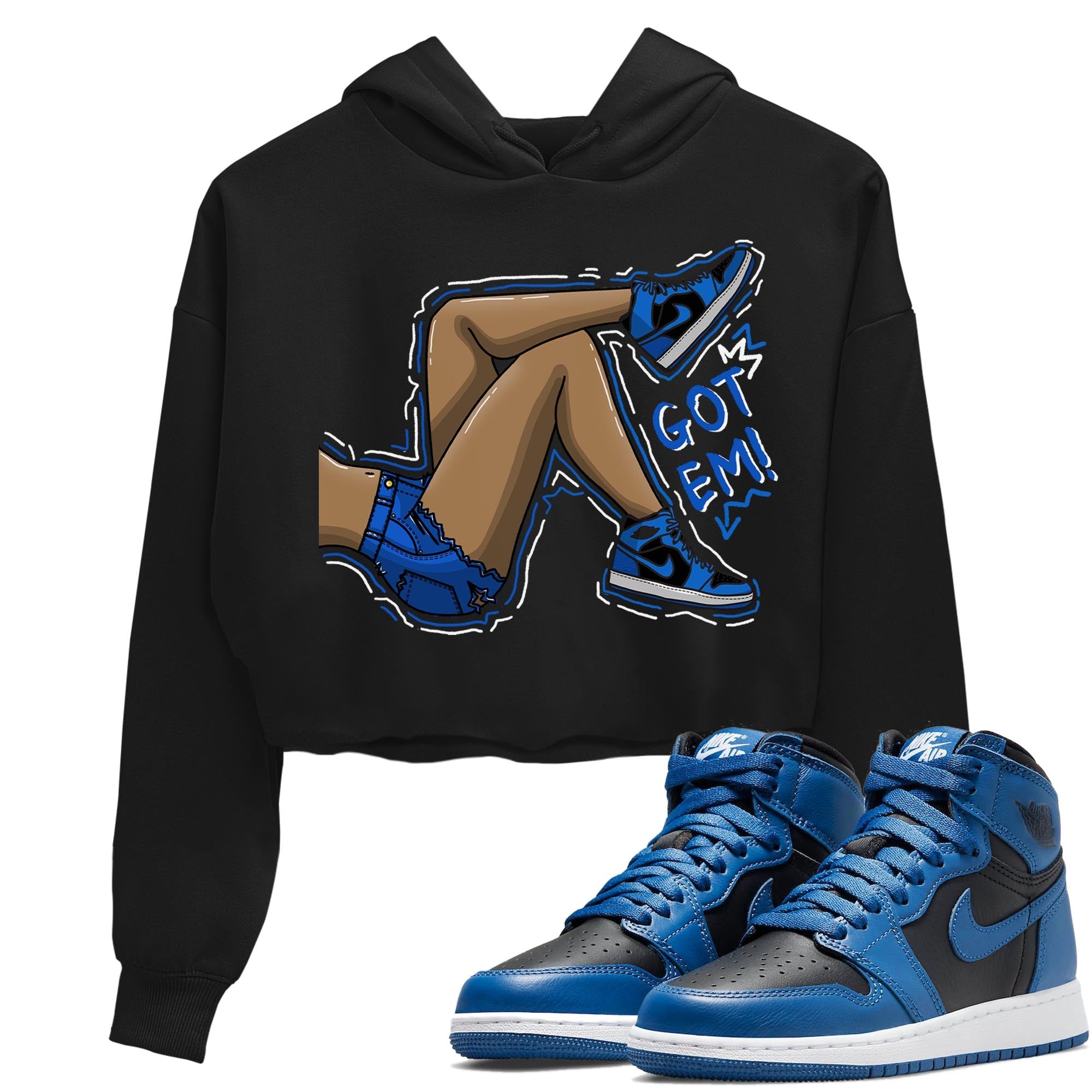 Jordan 1 Dark Marina Blue Sneaker Matching T-Shirt Got Em Legs Sneaker Tees Jordan 1 Dark Marina Blue Sneaker Release Tees Women's Shirts