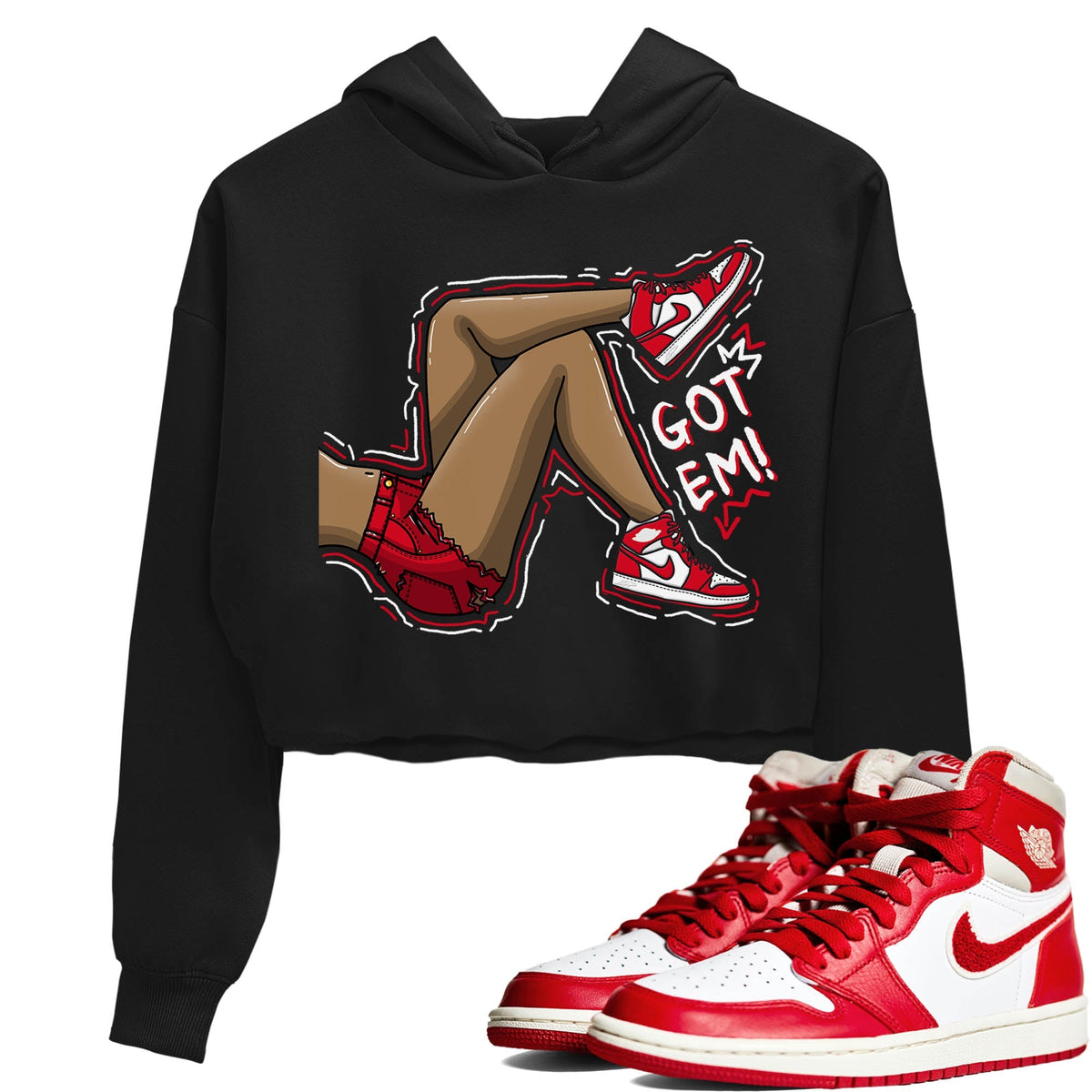 Jordan 1 Newstalgia Sneaker Matching T-Shirt Got Em Legs Sneaker Tees Jordan 1 Newstalgia Sneaker Release Tees Women's Shirts