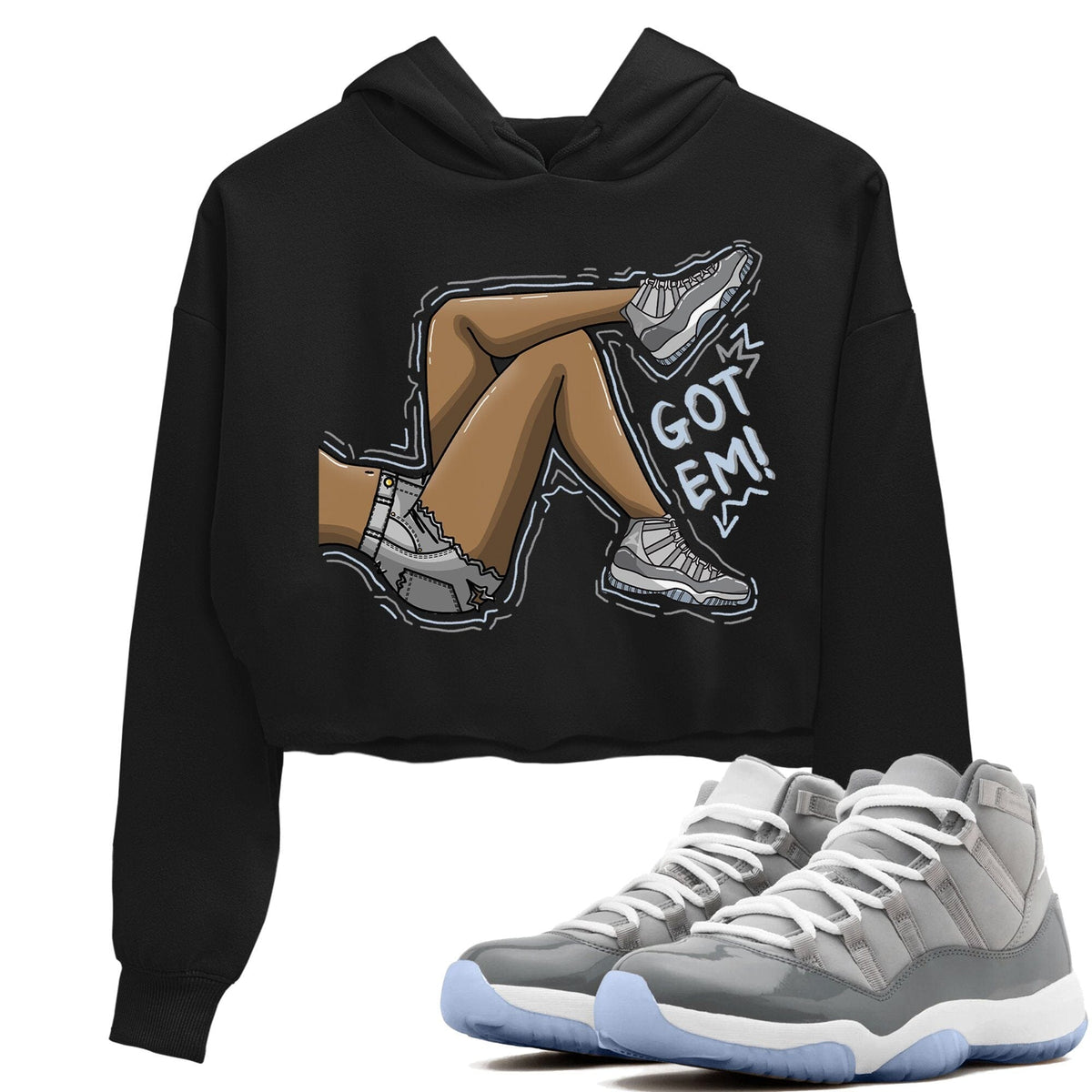 Jordan 11 Cool Grey Sneaker Matching T-Shirt Got Em Legs Sneaker Tees Jordan 11 Cool Grey Sneaker Release Tees Women's Shirts