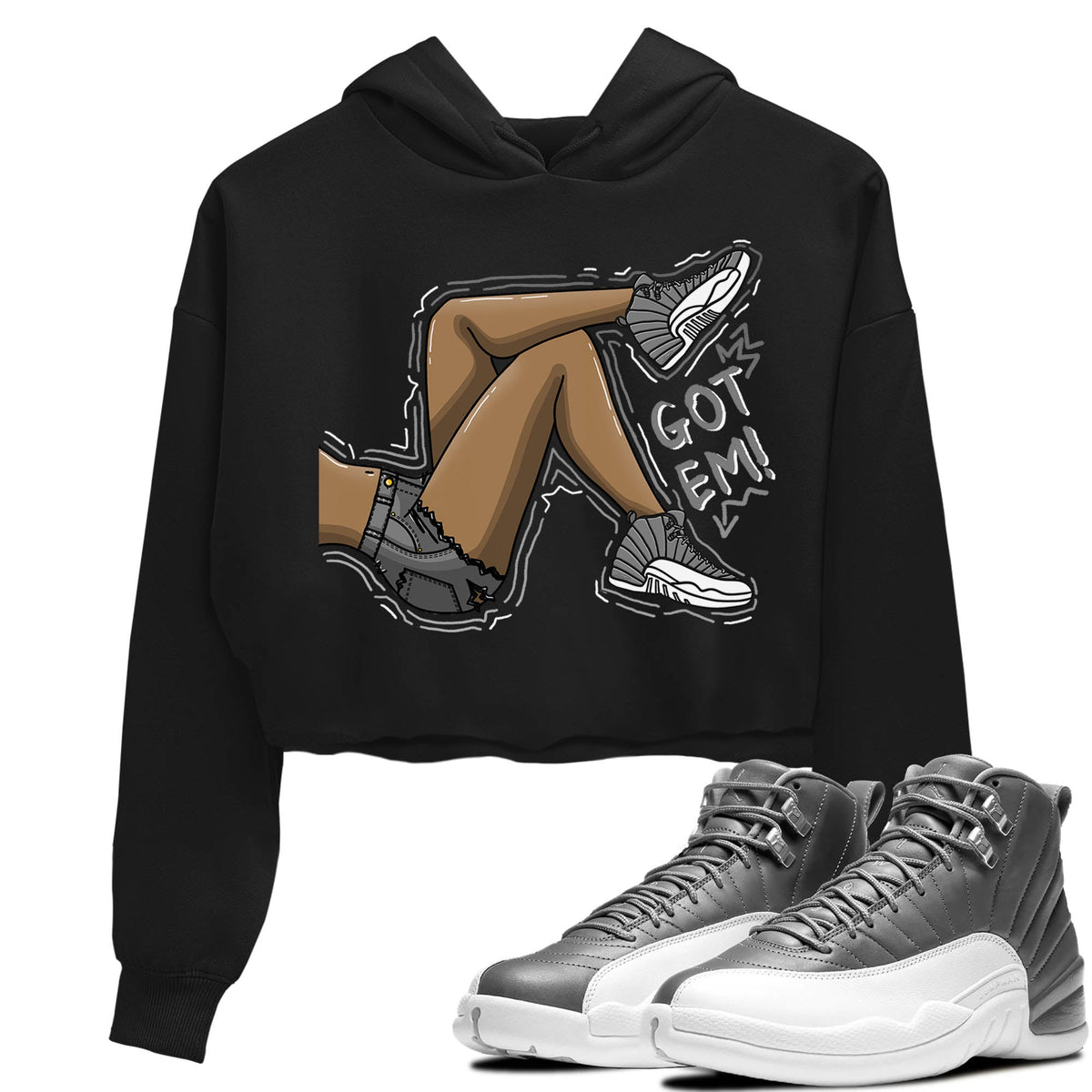 Jordan 12 Stealth Sneaker Matching T-Shirt Got Em Legs Sneaker Tees Jordan 12 Stealth Sneaker Release Tees Women's Shirts