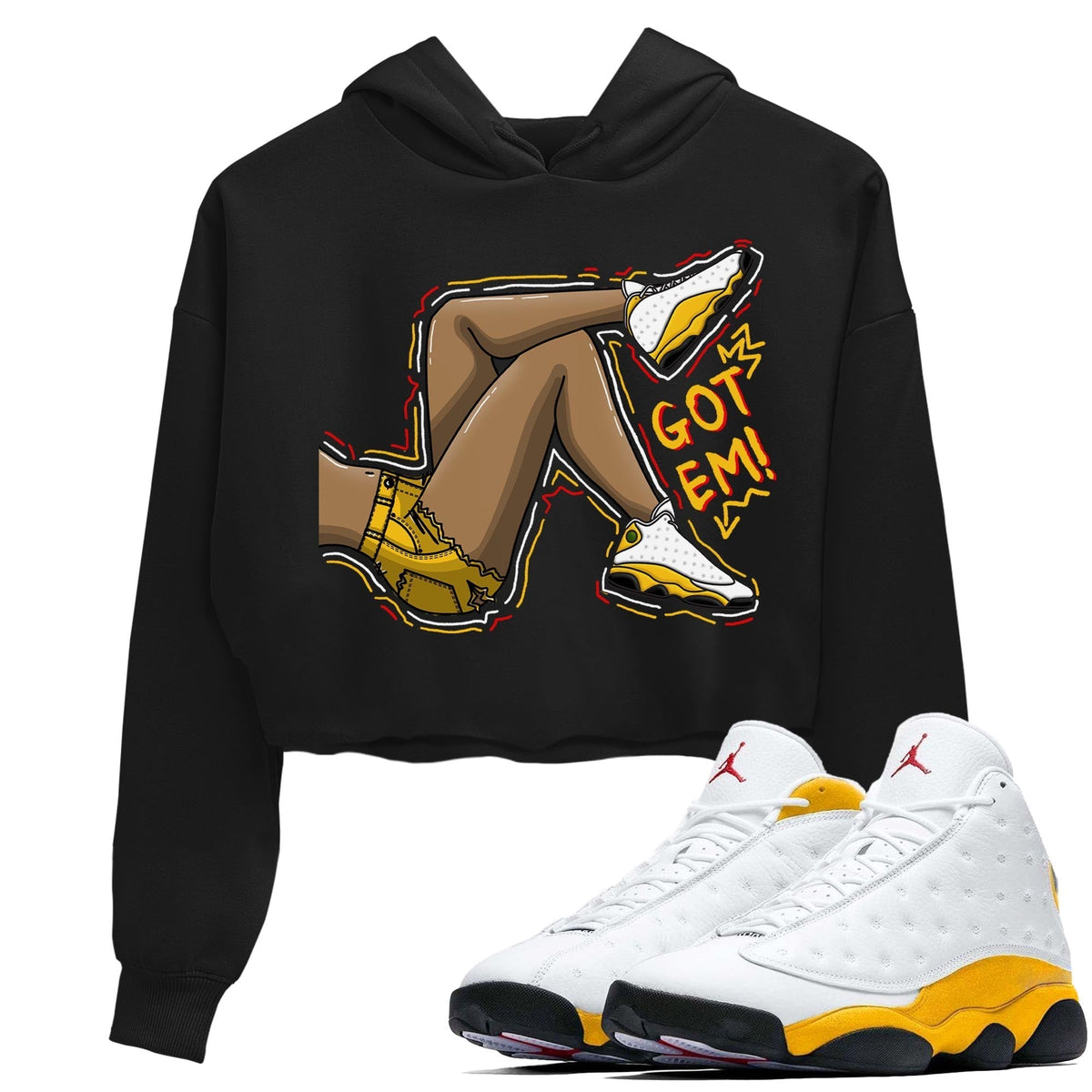 Jordan 13 Del Sol Sneaker Matching T-Shirt Got Em Legs Sneaker Tees Jordan 13 Del Sol Sneaker Release Tees Women's Shirts