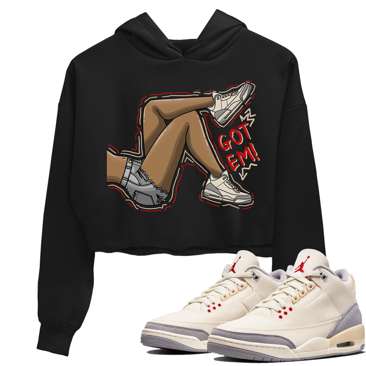 Jordan 3 Muslin Sneaker Matching T-Shirt Got Em Legs Sneaker Tees Jordan 3 Muslin Sneaker Release Tees Women's Shirts