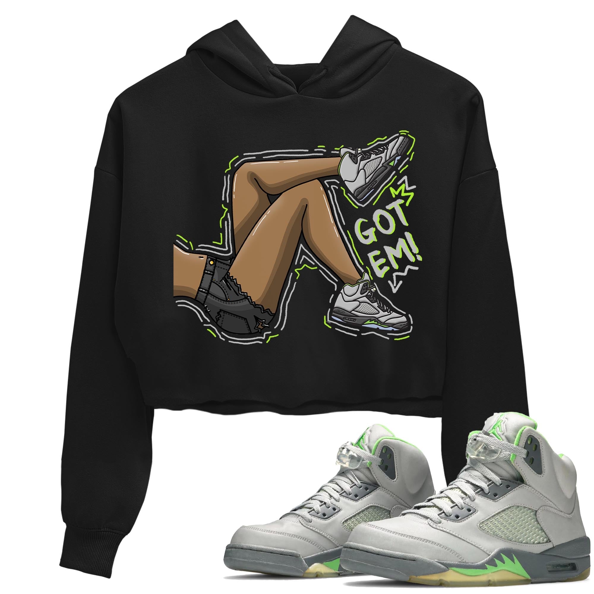 Jordan 5 Green Bean Sneaker Matching T-Shirt Got Em Legs Sneaker Tees Jordan 5 Green Bean Sneaker Release Tees Women's Shirts
