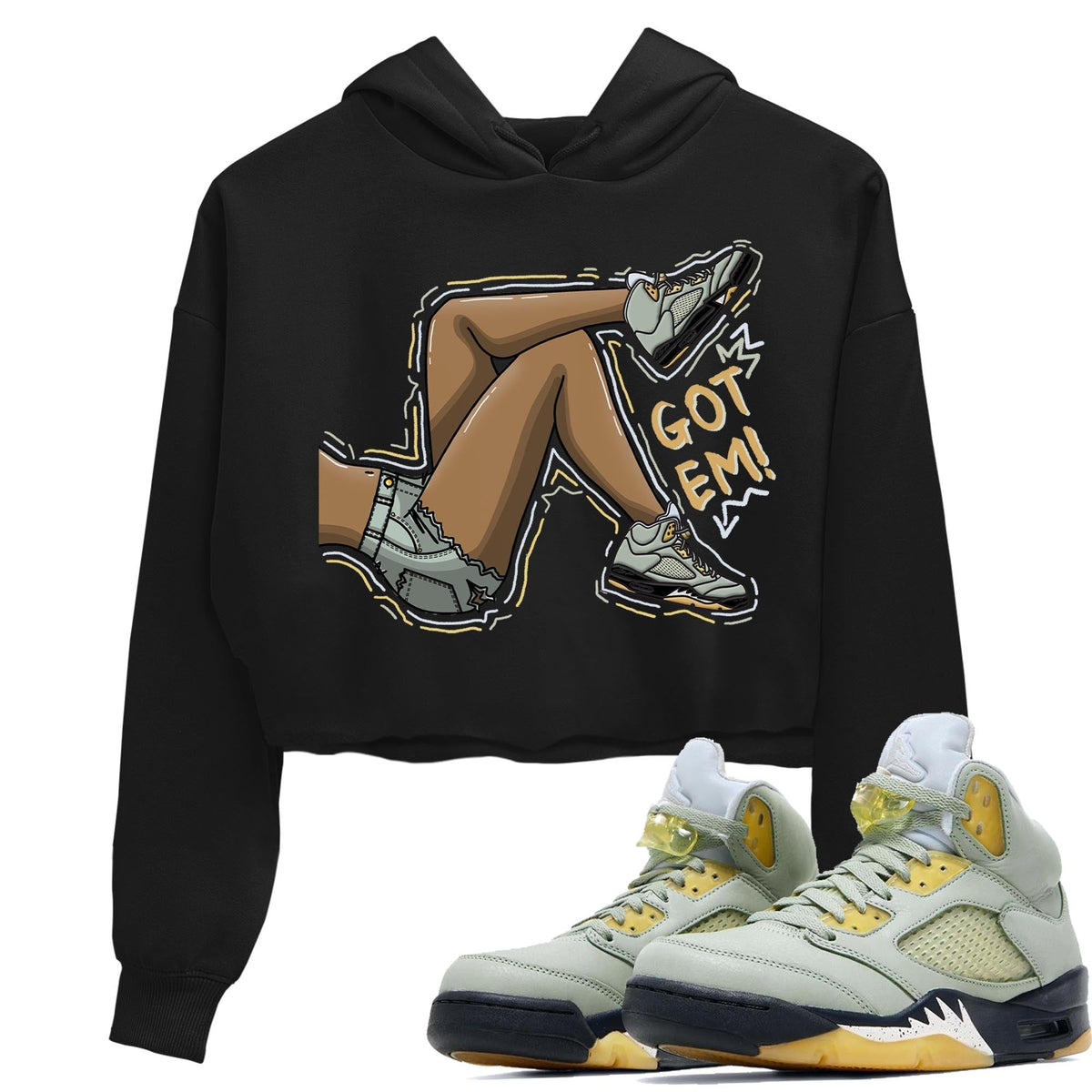 Jordan 5 Jade Horizon Sneaker Matching T-Shirt Got Em Legs Sneaker Tees Jordan 5 Jade Horizon Sneaker Release Tees Women's Shirts