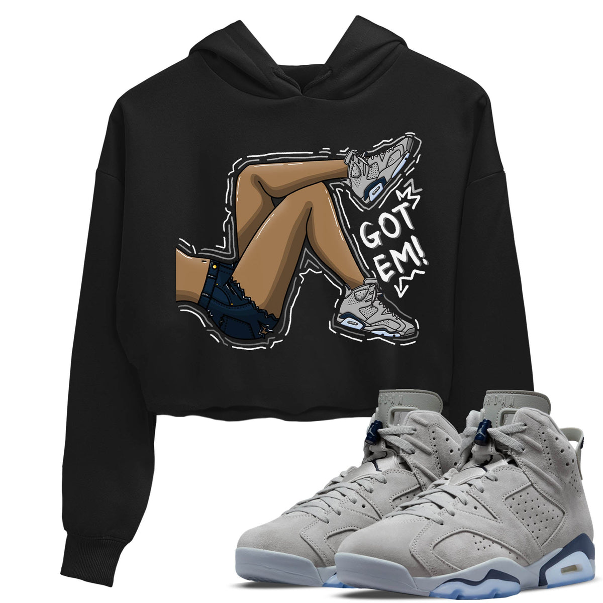 Jordan 6 Georgetown Sneaker Matching T-Shirt Got Em Legs Sneaker Tees Jordan 6 Georgetown Sneaker Release Tees Women's Shirts